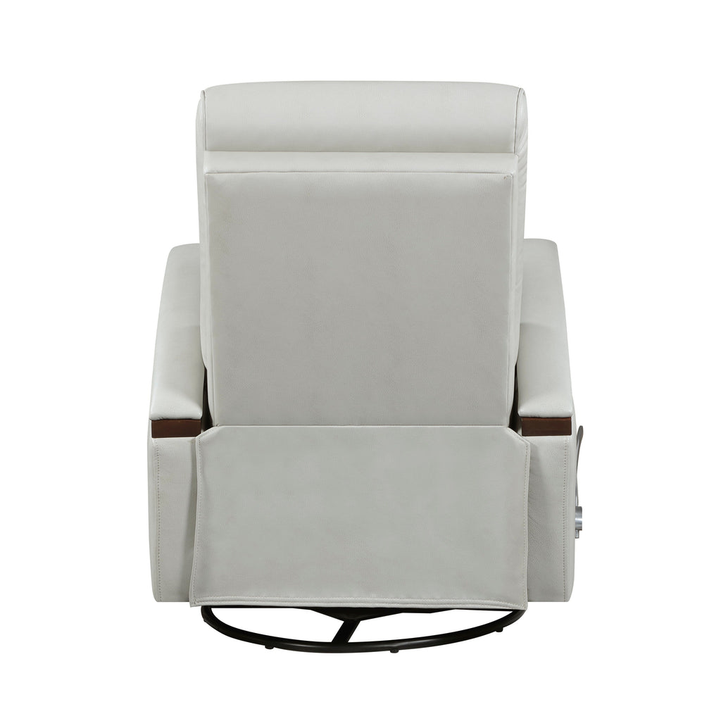 1 Fauteuil inclinable pivotant et basculant, revêtement en simili cuir, accoudoirs en bois de caoutchouc massif, meuble de salon luxueux