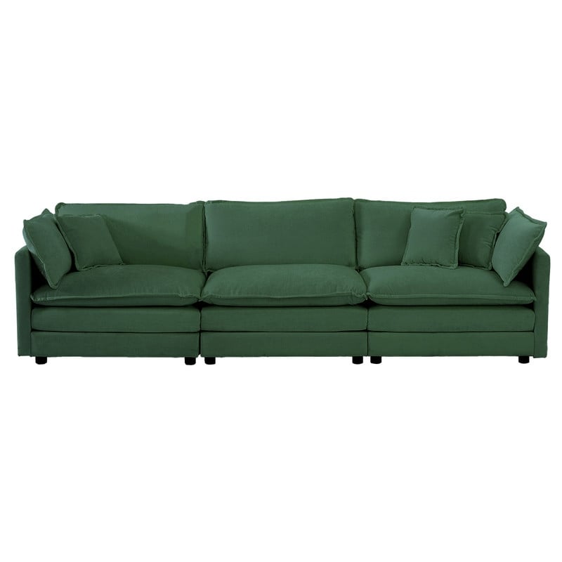 Ensemble 2 pièces, canapé surdimensionné avec assise extra profonde, recouvert de chenille, comprenant un canapé 3 places + un canapé 2 places.