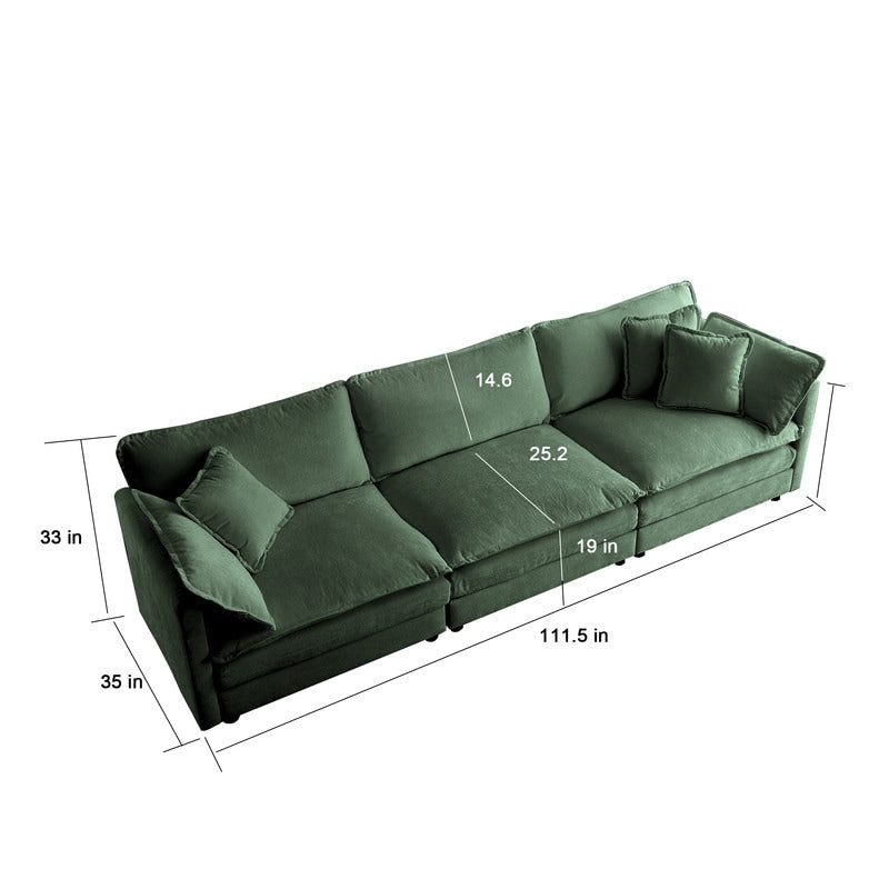 Ensemble 2 pièces, canapé surdimensionné avec assise extra profonde, recouvert de chenille, comprenant un canapé 3 places + un canapé 2 places.