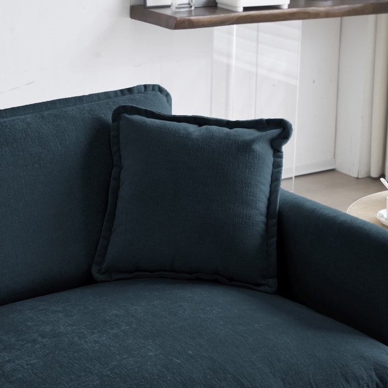 Ensemble 2 pièces, canapé surdimensionné avec assise extra profonde, recouvert de chenille, comprenant un canapé 3 places + un canapé 2 places.