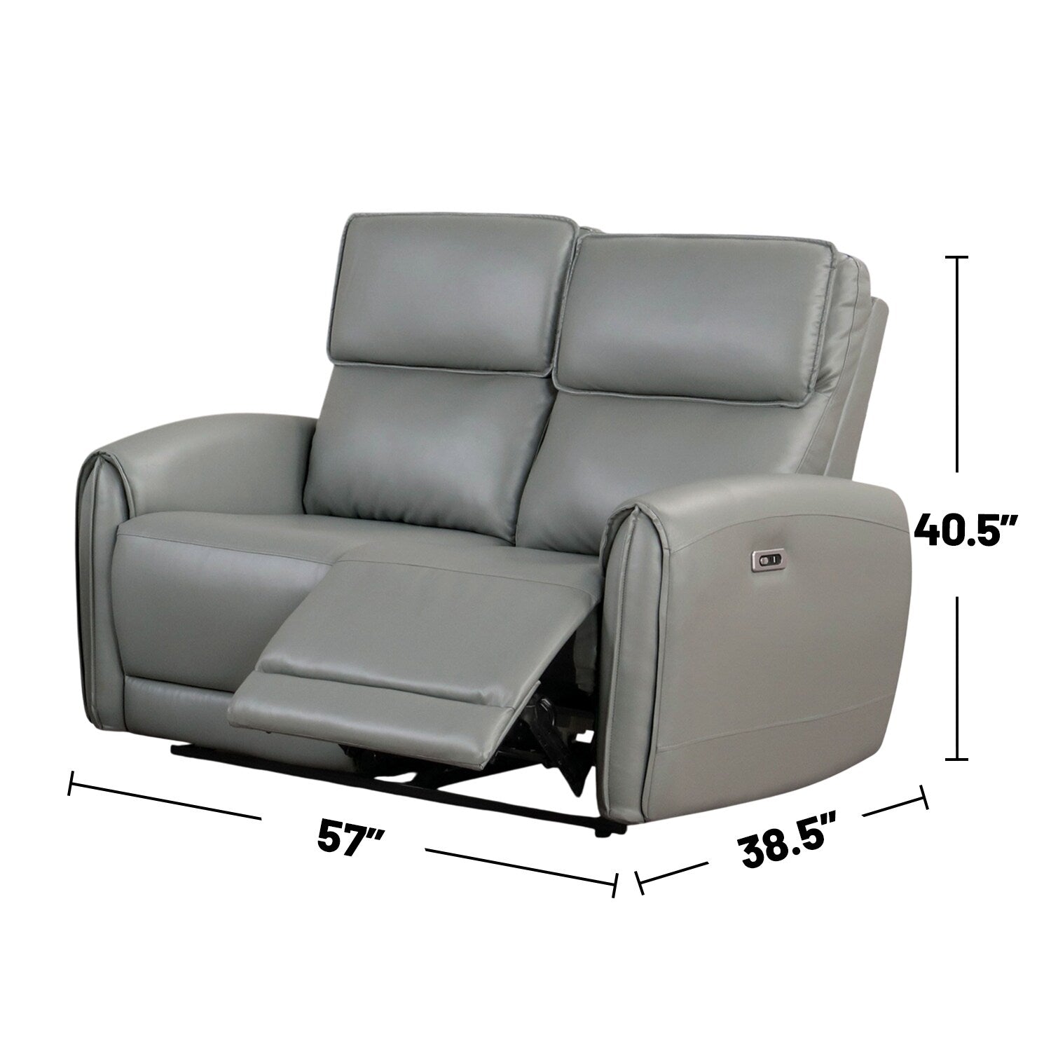 Ensemble de canapé à 2 places en tissu avec fonction de rehaussement électrique et ports de recharge USB.