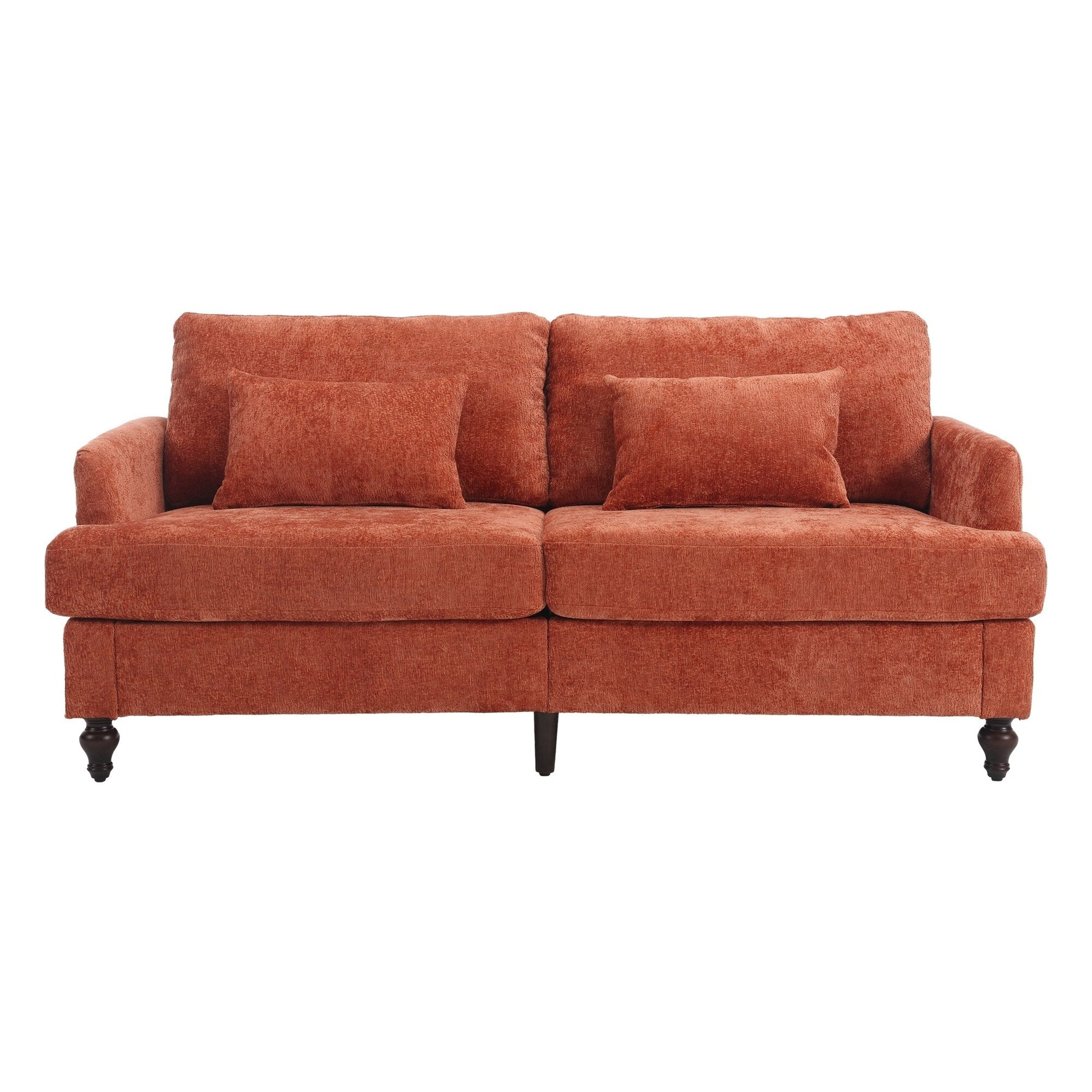 Canapé Loveseat 2 places recouvert de tissu avec assises profondes, utilisable dans plusieurs pièces.