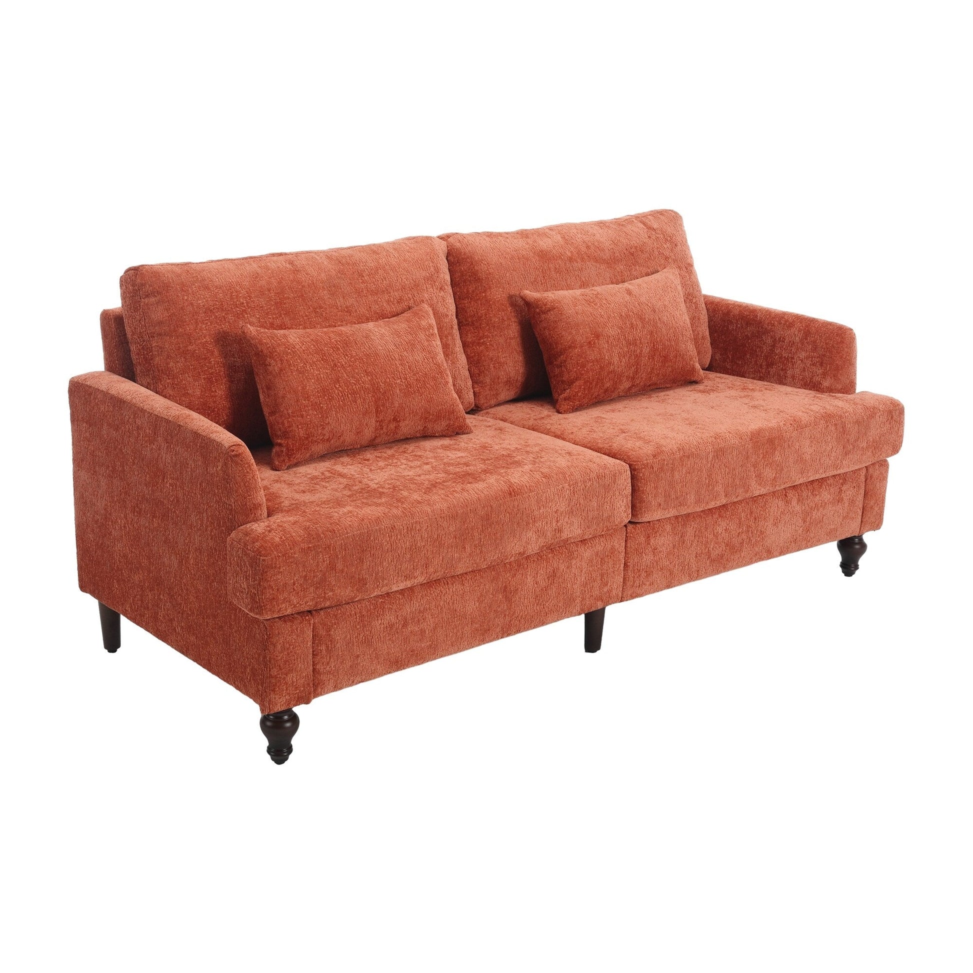 Canapé Loveseat 2 places recouvert de tissu avec assises profondes, utilisable dans plusieurs pièces.