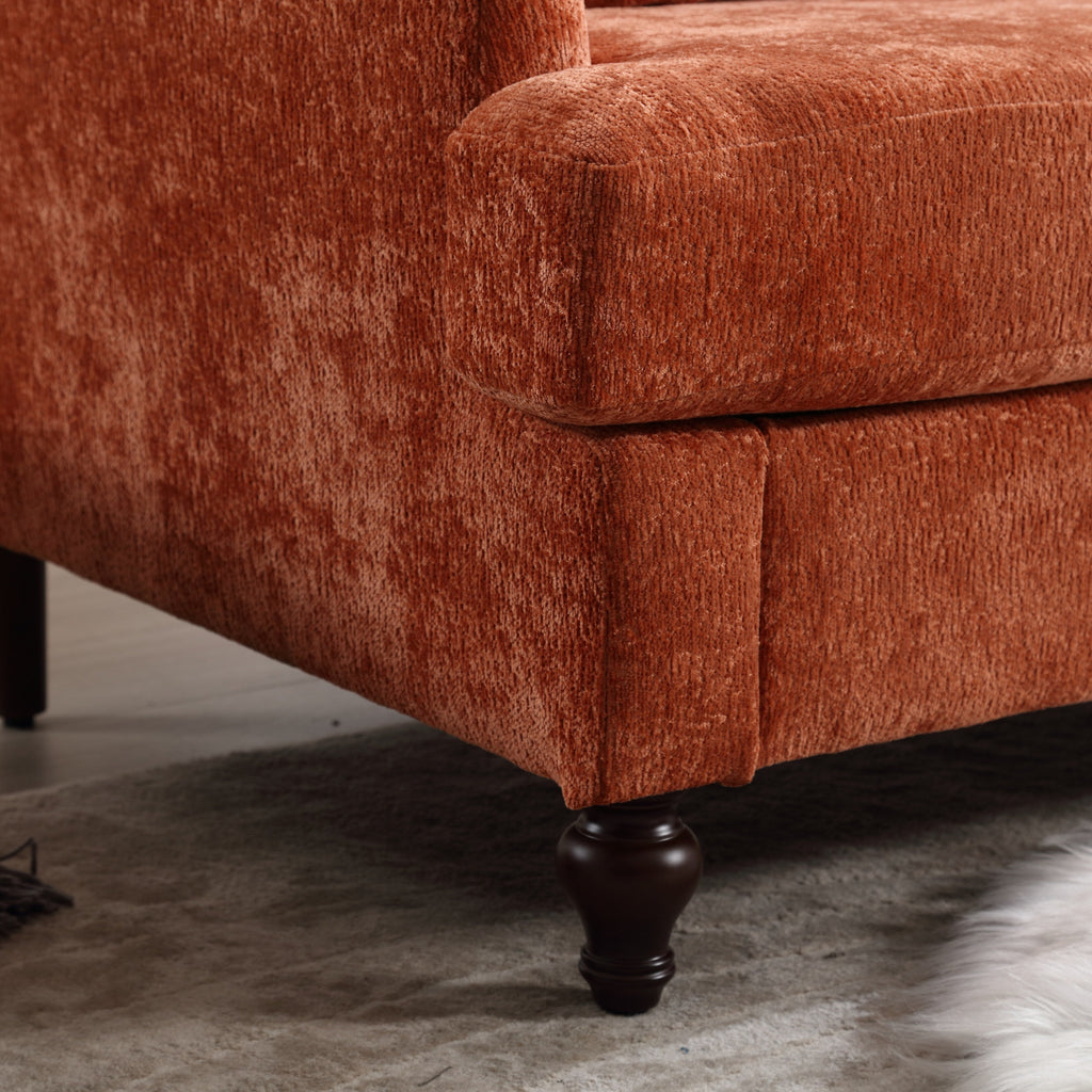 Canapé Loveseat 2 places recouvert de tissu avec assises profondes, utilisable dans plusieurs pièces.