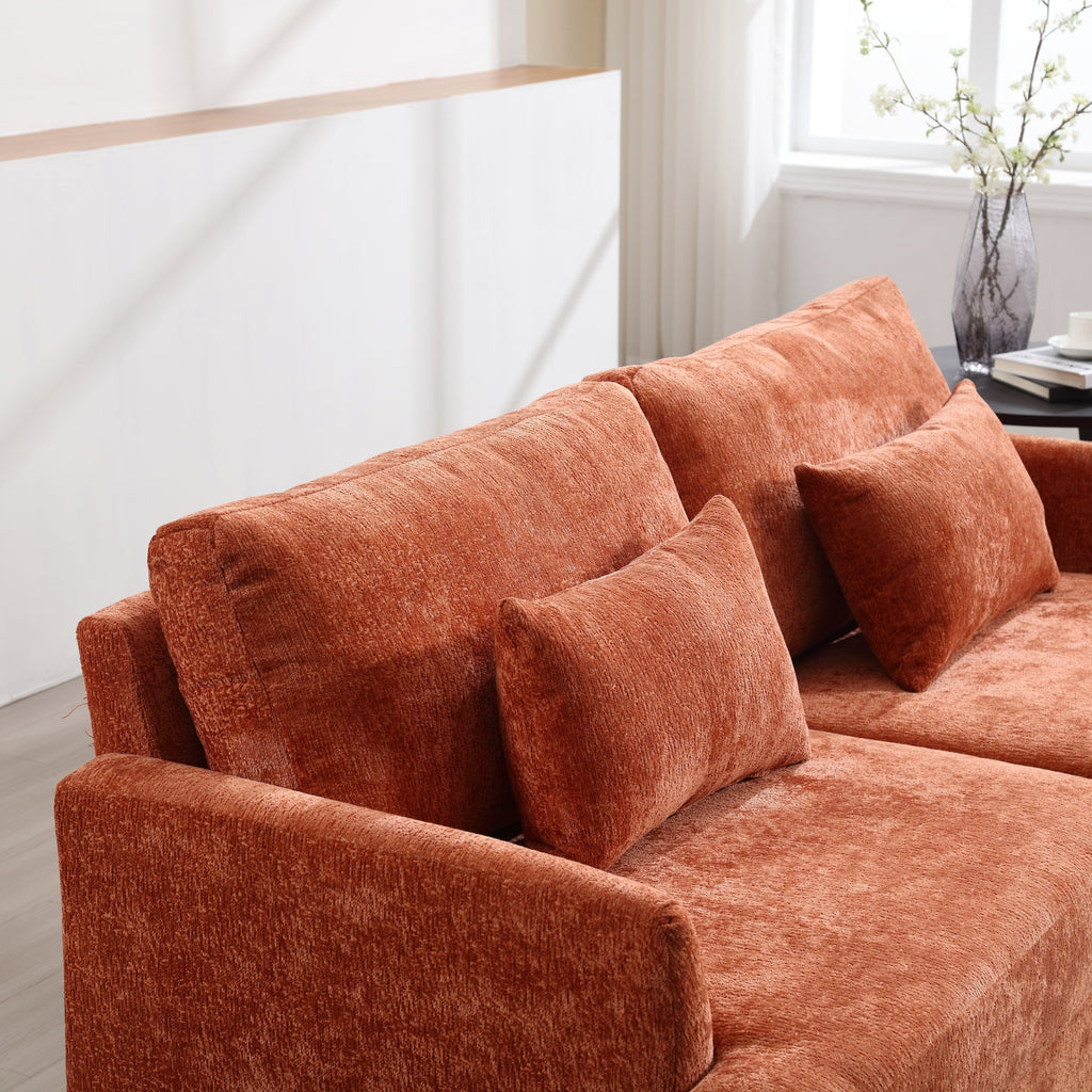 Canapé Loveseat 2 places recouvert de tissu avec assises profondes, utilisable dans plusieurs pièces.