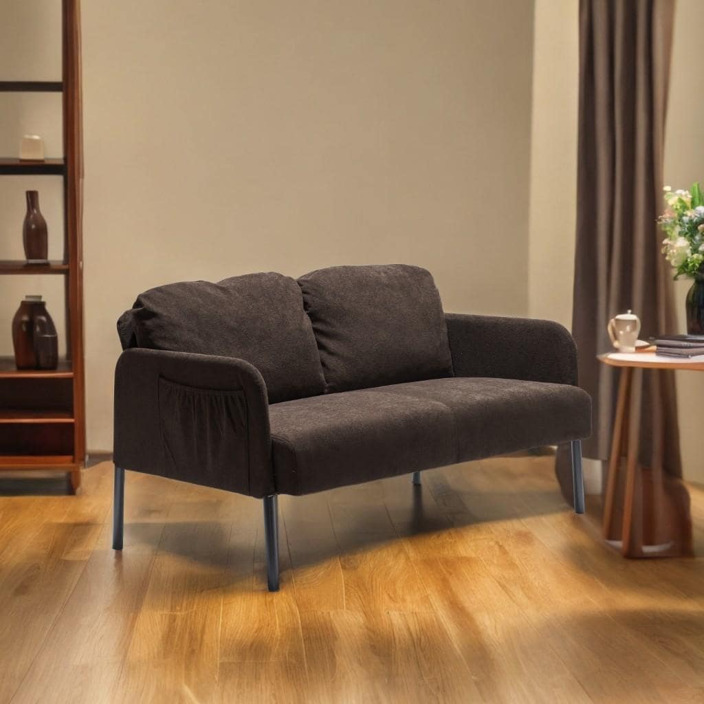 Canapé 2 places en tissu polyester, canapé 2 places moderne, canapé confortable et compact pour salon, chambre à coucher ou bureau.