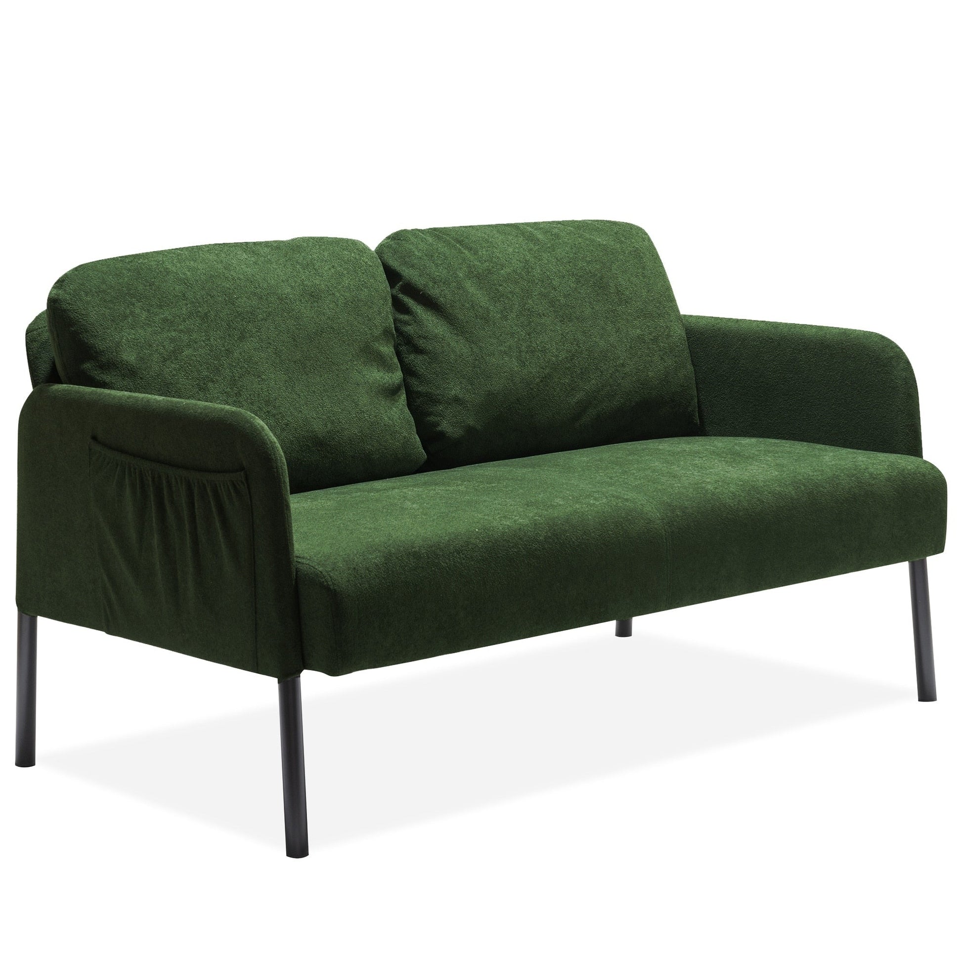 Canapé 2 places en tissu polyester, canapé 2 places moderne, canapé confortable et compact pour salon, chambre à coucher ou bureau.