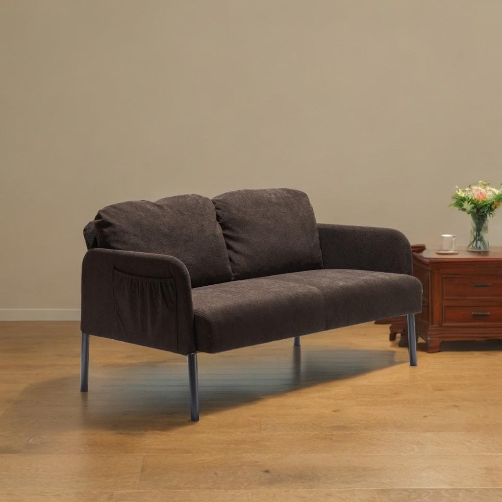 Canapé 2 places en tissu polyester, canapé 2 places moderne, canapé confortable et compact pour salon, chambre à coucher ou bureau.