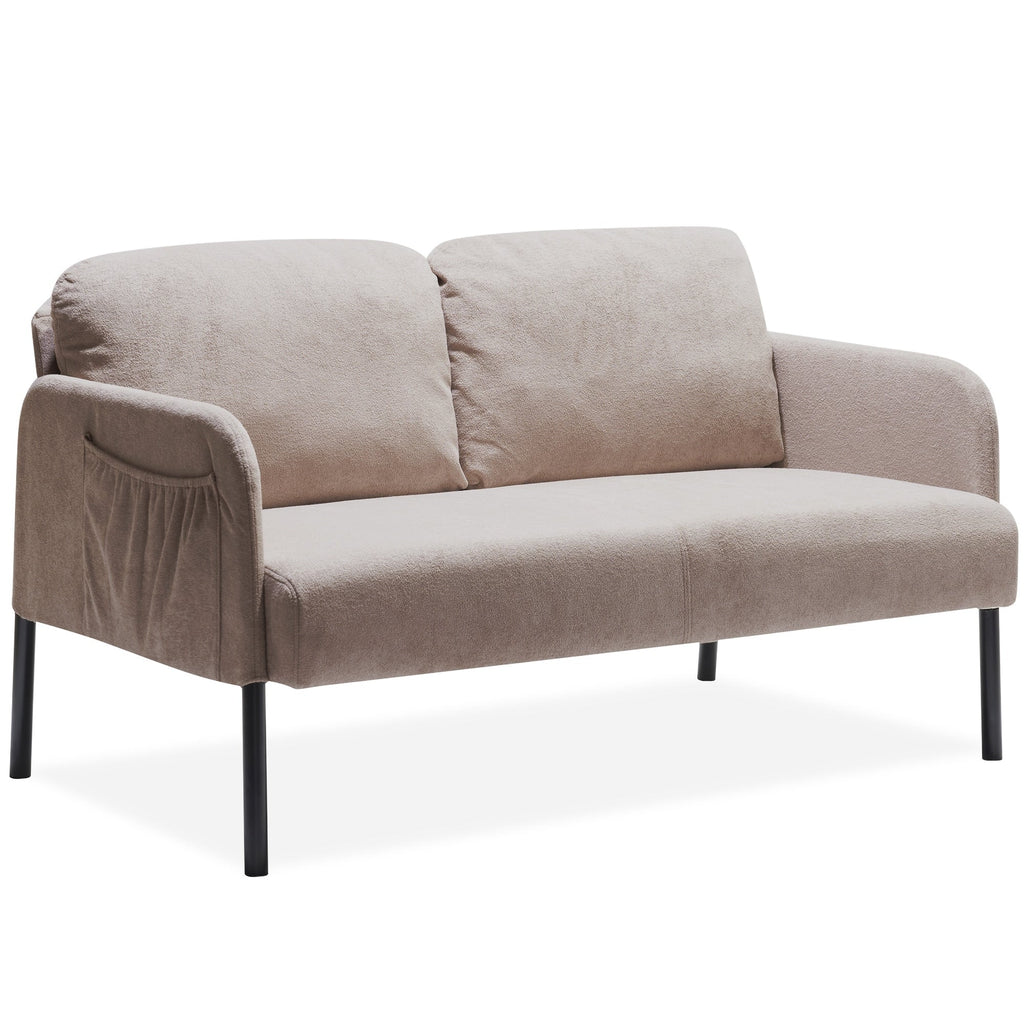 Canapé 2 places en tissu polyester, canapé 2 places moderne, canapé confortable et compact pour salon, chambre à coucher ou bureau.
