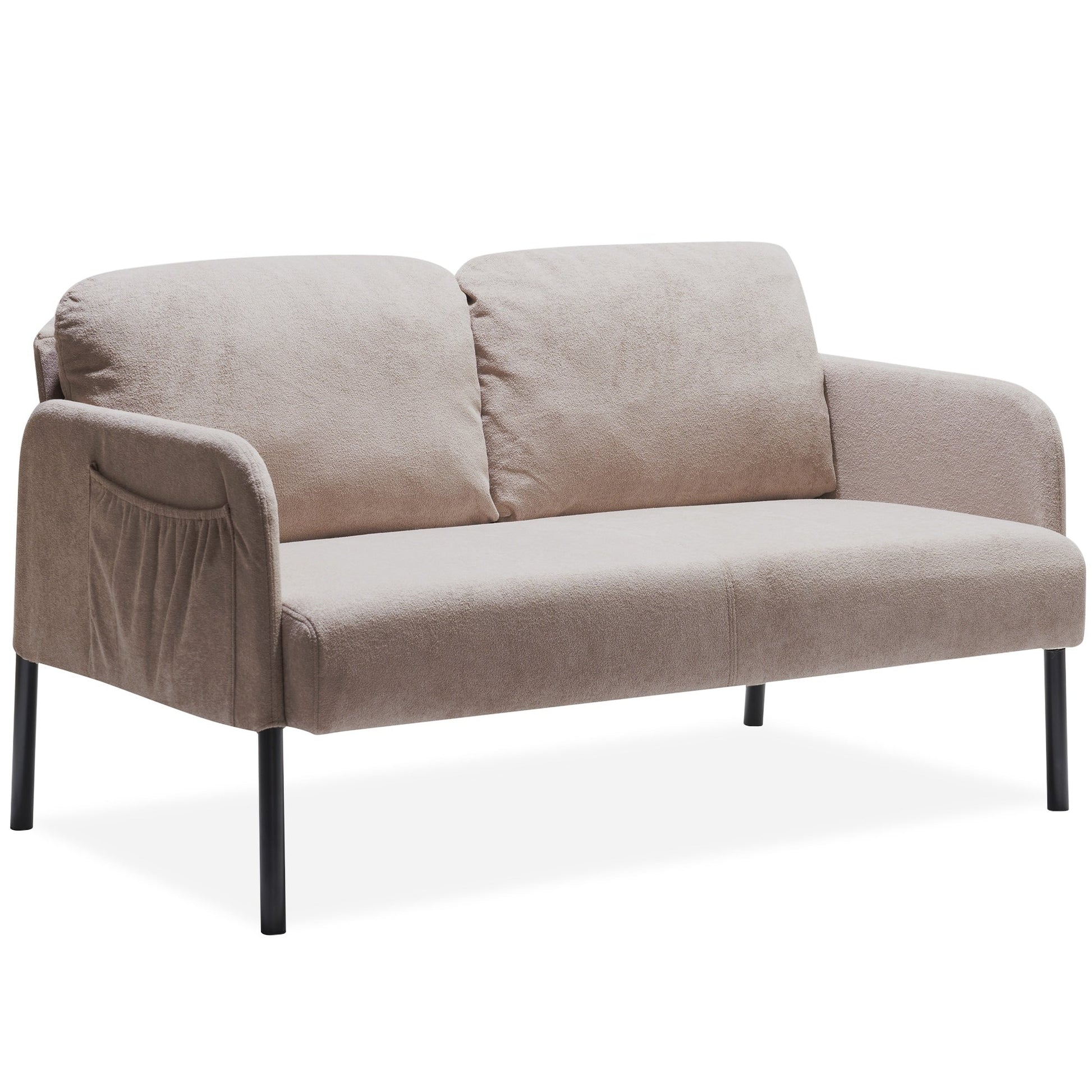 Canapé 2 places en tissu polyester, canapé 2 places moderne, canapé confortable et compact pour salon, chambre à coucher ou bureau.