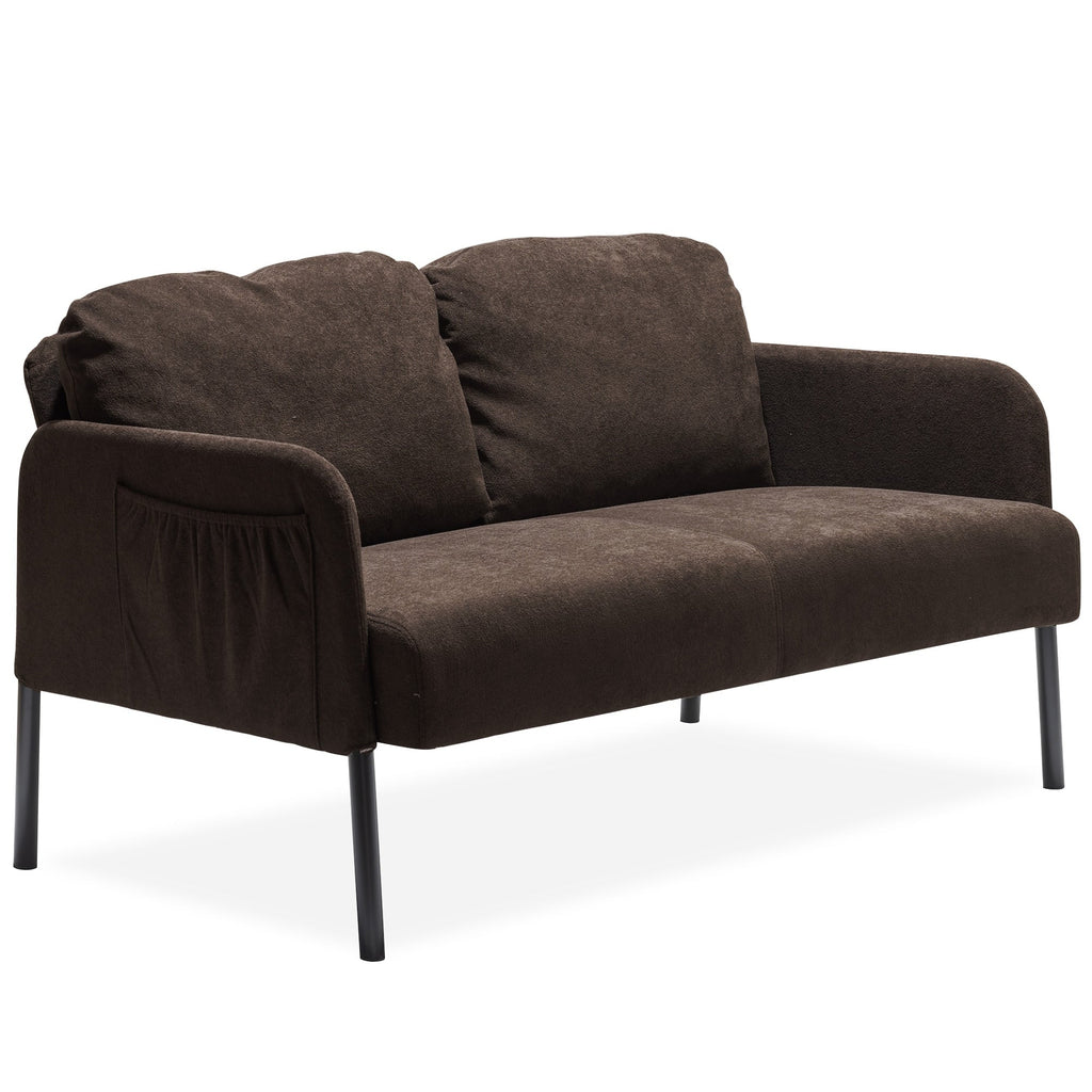 Canapé 2 places en tissu polyester, canapé 2 places moderne, canapé confortable et compact pour salon, chambre à coucher ou bureau.