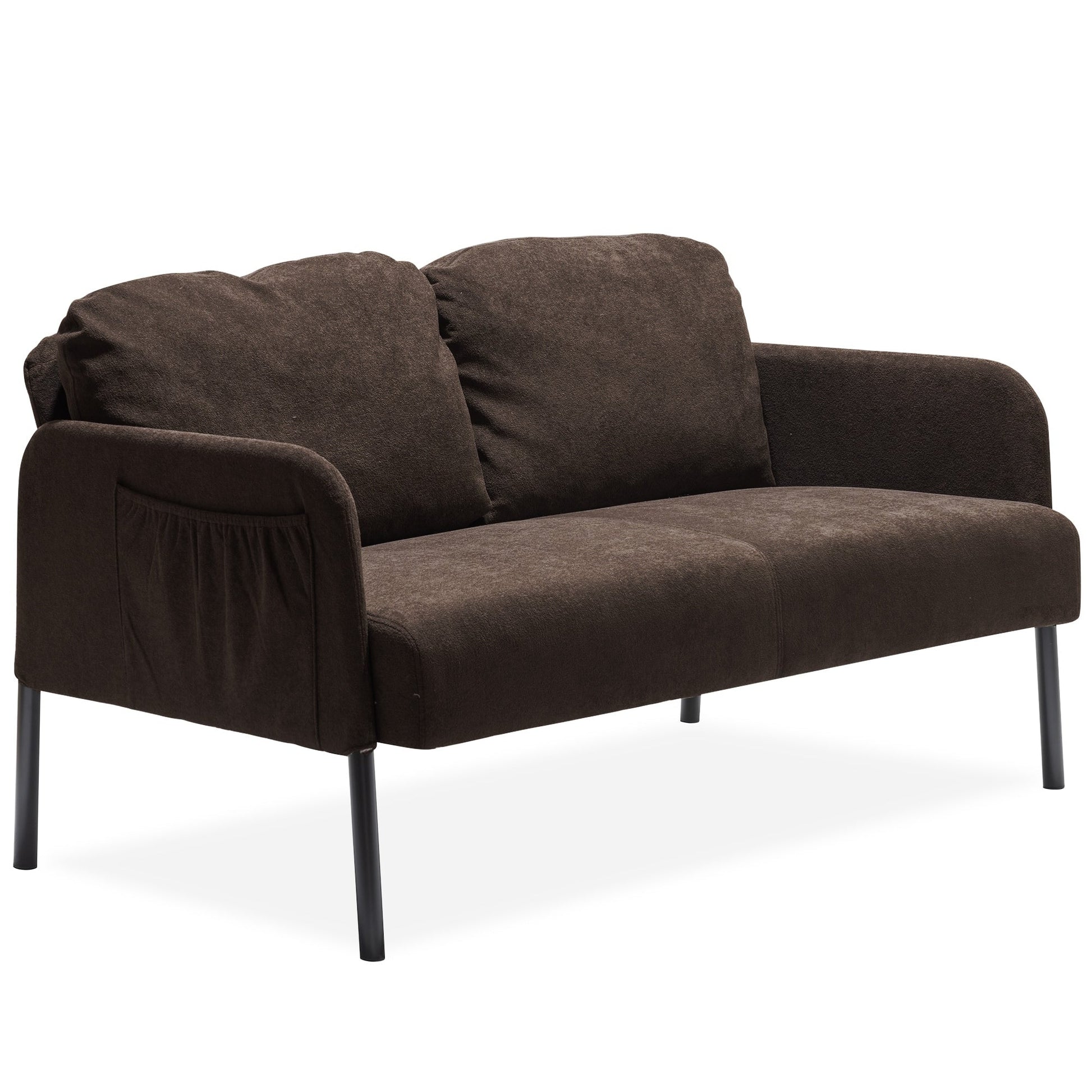 Canapé 2 places en tissu polyester, canapé 2 places moderne, canapé confortable et compact pour salon, chambre à coucher ou bureau.