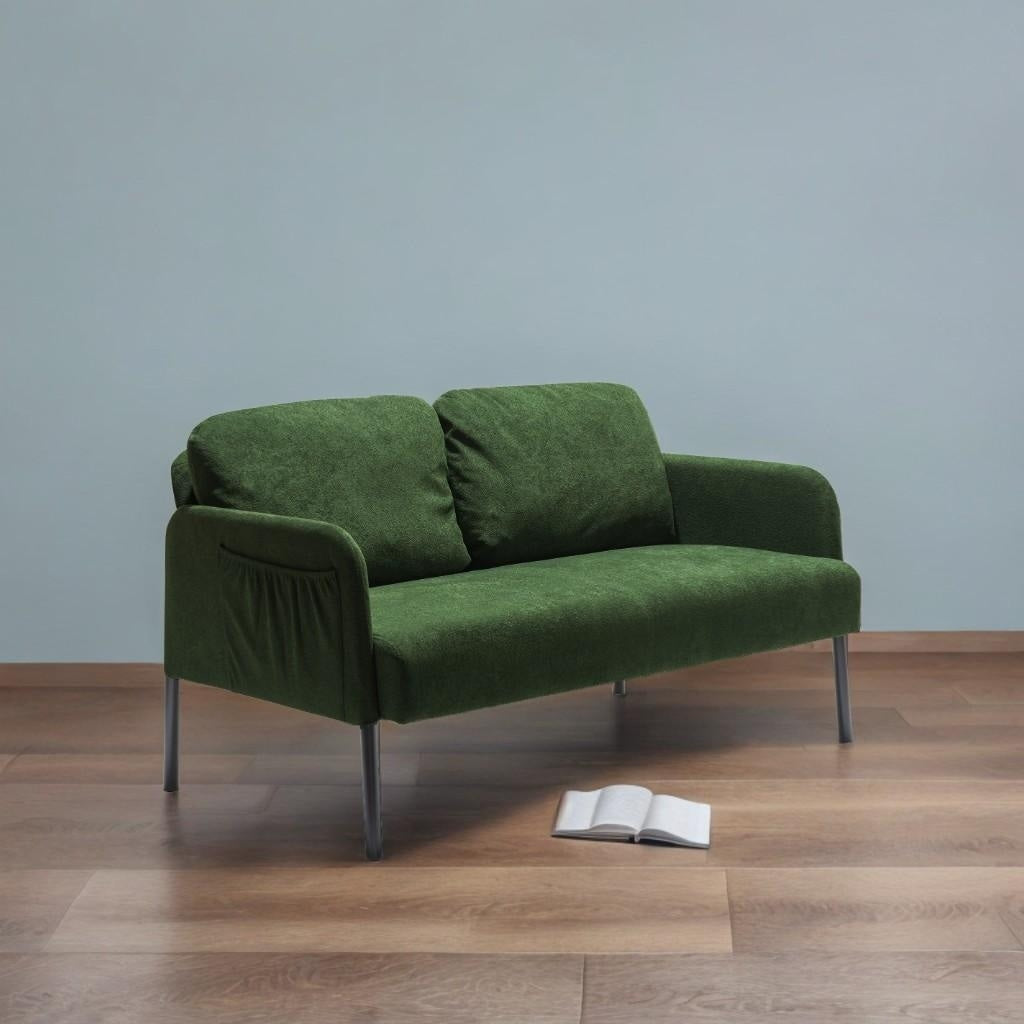 Canapé 2 places en tissu polyester, canapé 2 places moderne, canapé confortable et compact pour salon, chambre à coucher ou bureau.