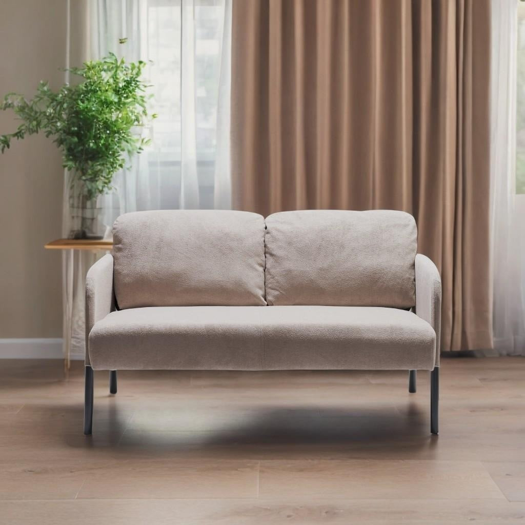 Canapé 2 places en tissu polyester, canapé 2 places moderne, canapé confortable et compact pour salon, chambre à coucher ou bureau.