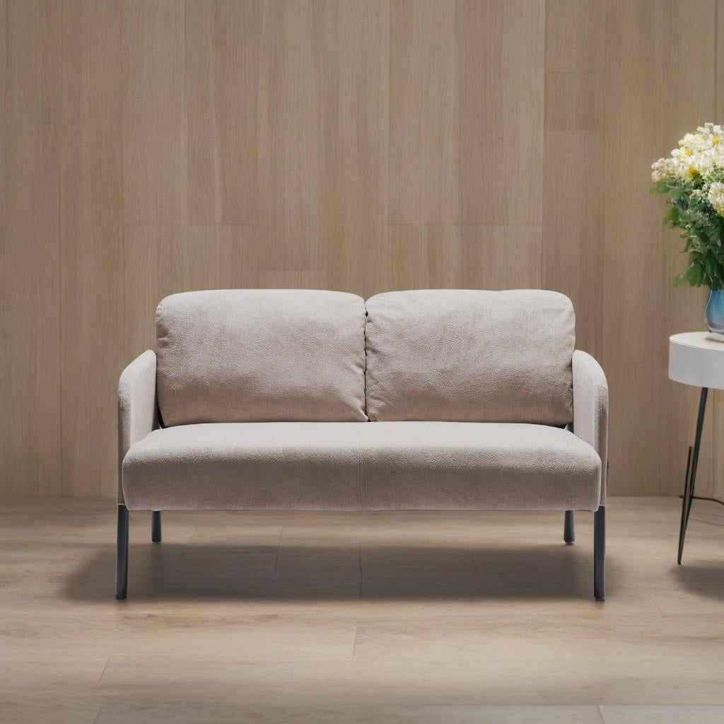 Canapé 2 places en tissu polyester, canapé 2 places moderne, canapé confortable et compact pour salon, chambre à coucher ou bureau.