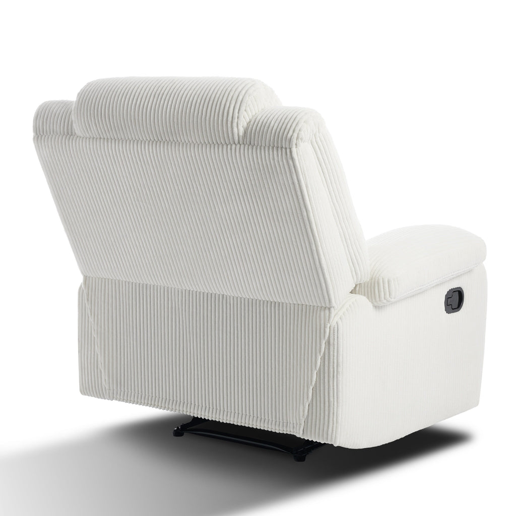 2 chaises inclinables à bascule en velours côtelé, à réglage manuel, avec repose-pieds