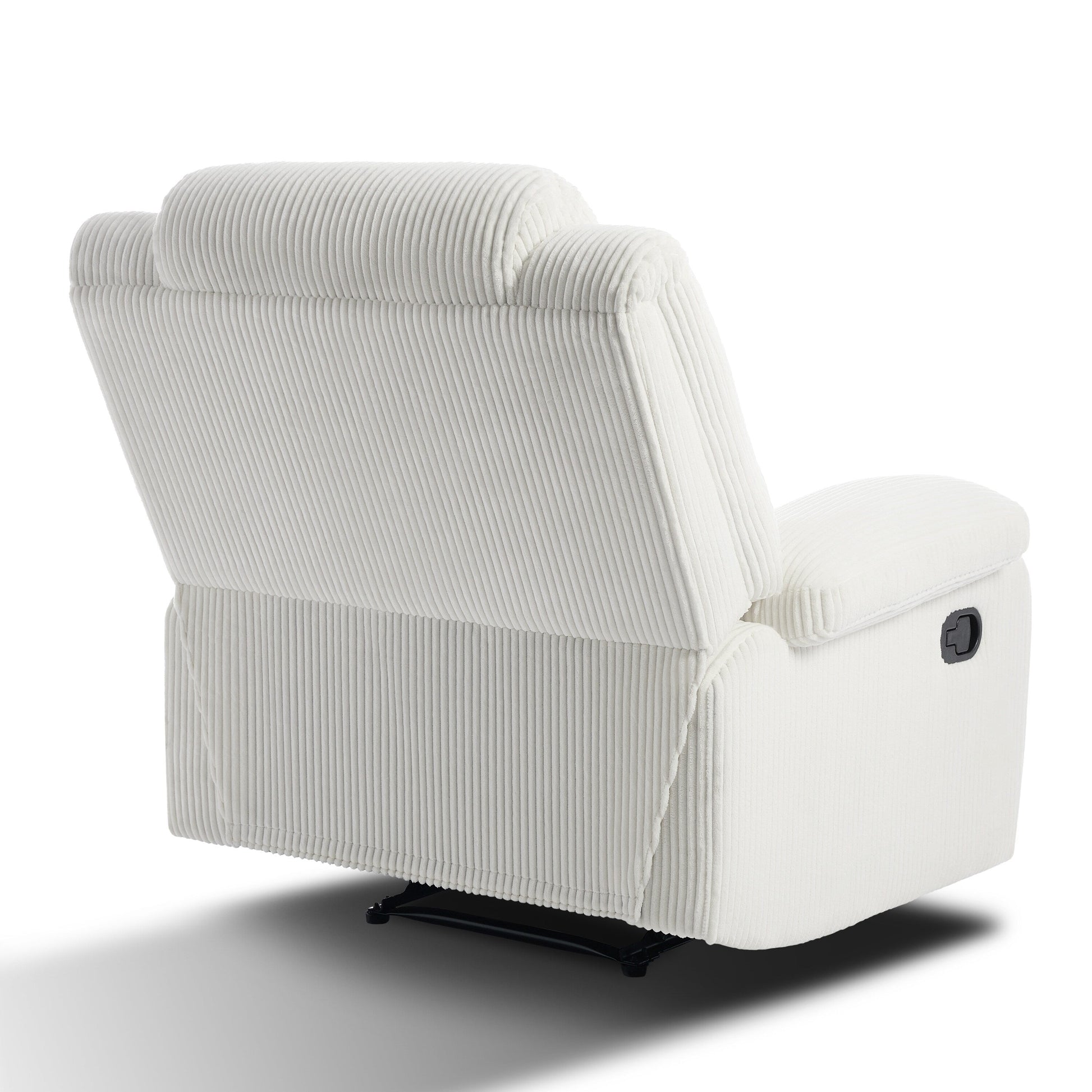 2 chaises inclinables à bascule en velours côtelé, à réglage manuel, avec repose-pieds