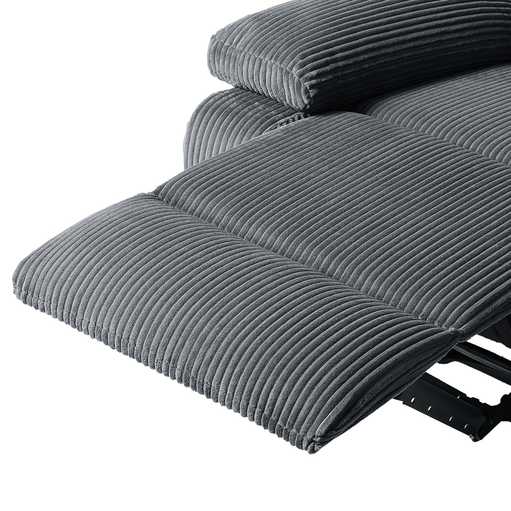 2 chaises inclinables manuelles en velours côtelé modernes, fauteuils d'appoint surdimensionnés avec accoudoirs larges