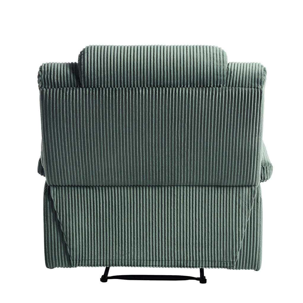 2 chaises inclinables manuelles en velours côtelé modernes, fauteuils d'appoint surdimensionnés avec accoudoirs larges