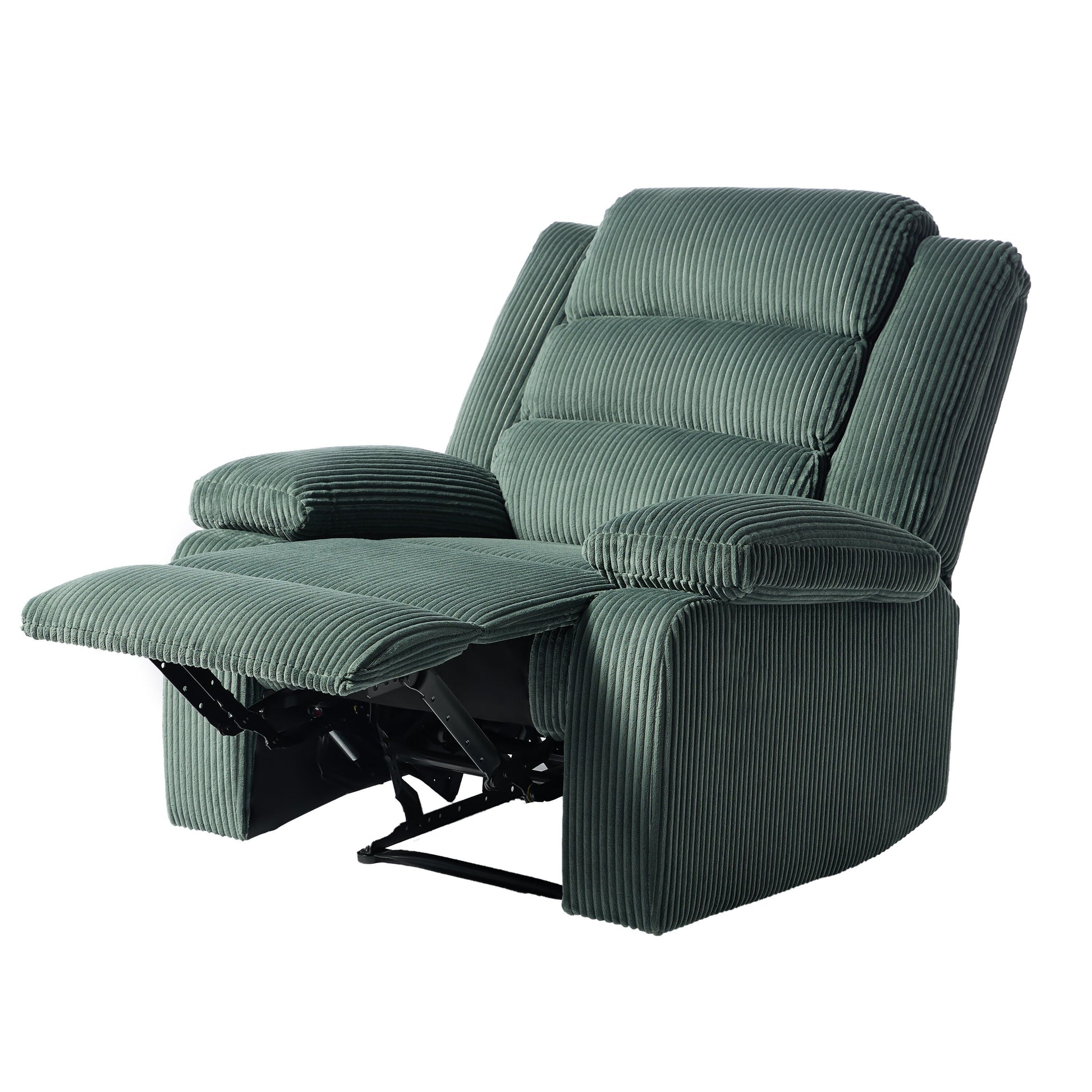 2 chaises inclinables manuelles en velours côtelé modernes, fauteuils d'appoint surdimensionnés avec accoudoirs larges