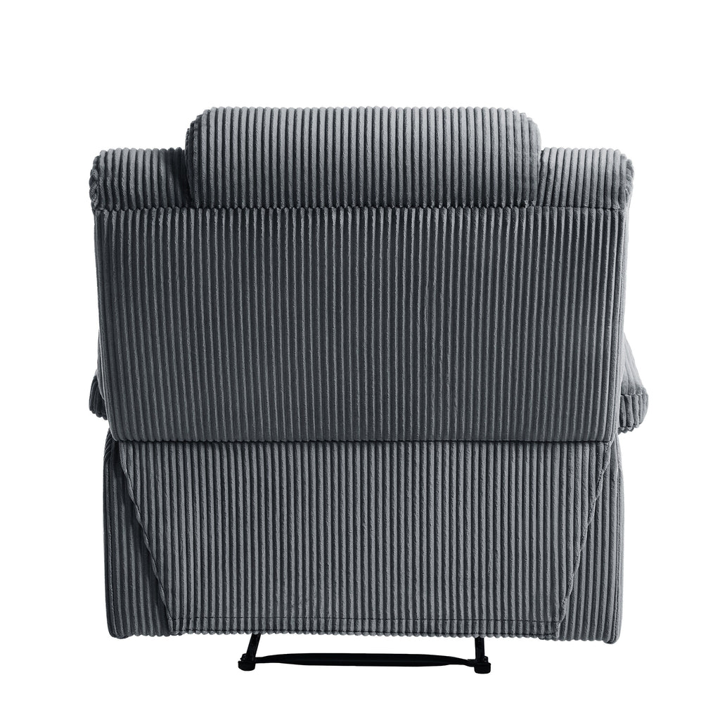 2 chaises inclinables manuelles en velours côtelé modernes, fauteuils d'appoint surdimensionnés avec accoudoirs larges