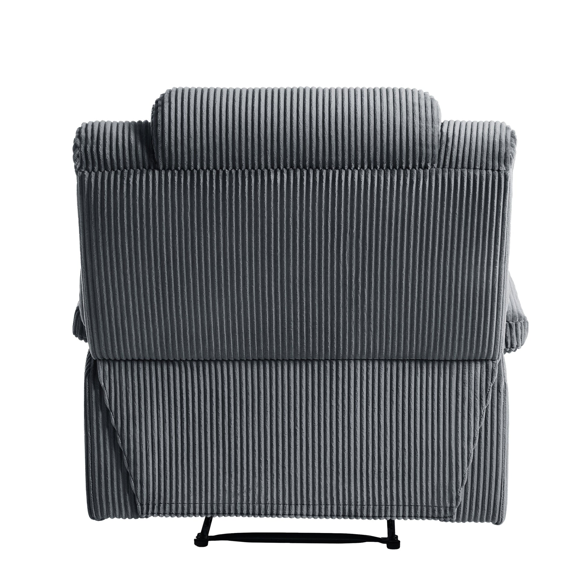 2 chaises inclinables manuelles en velours côtelé modernes, fauteuils d'appoint surdimensionnés avec accoudoirs larges