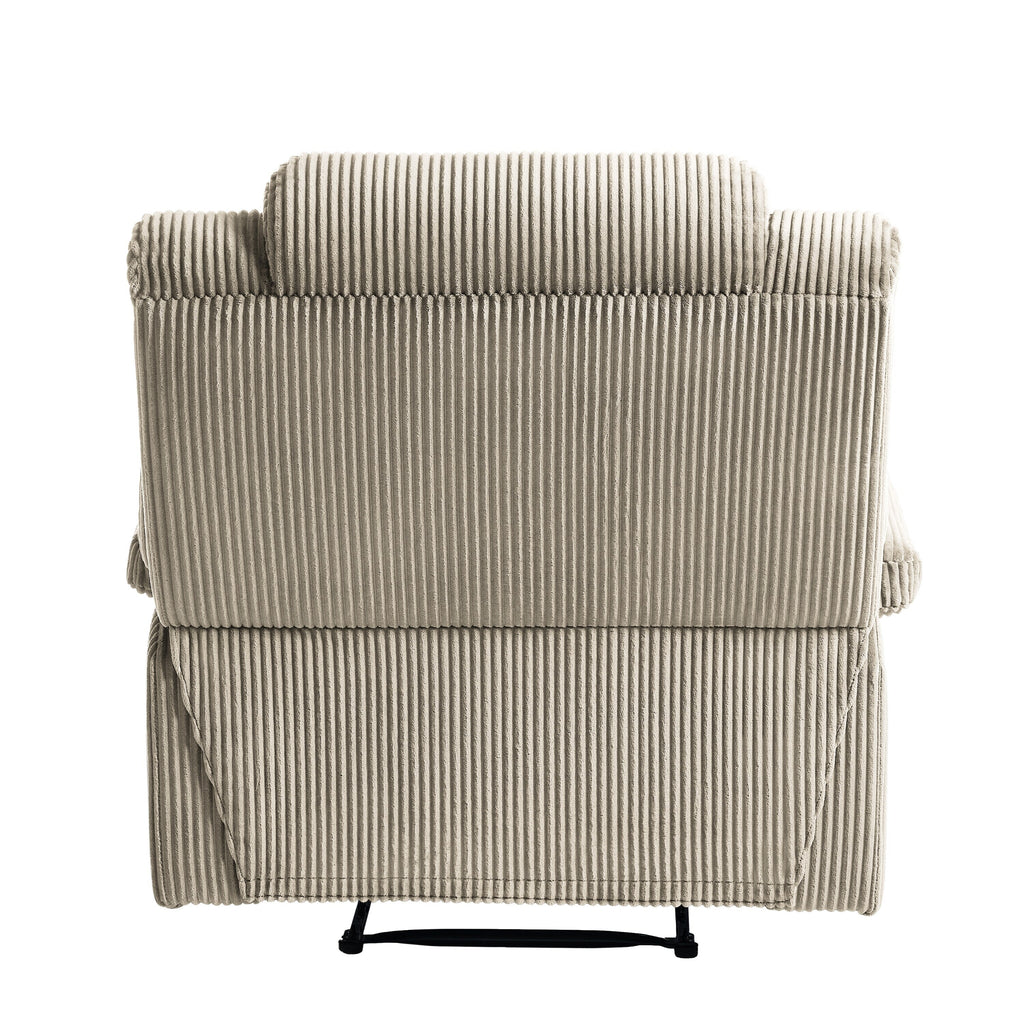 2 chaises inclinables manuelles en velours côtelé modernes, fauteuils d'appoint surdimensionnés avec accoudoirs larges