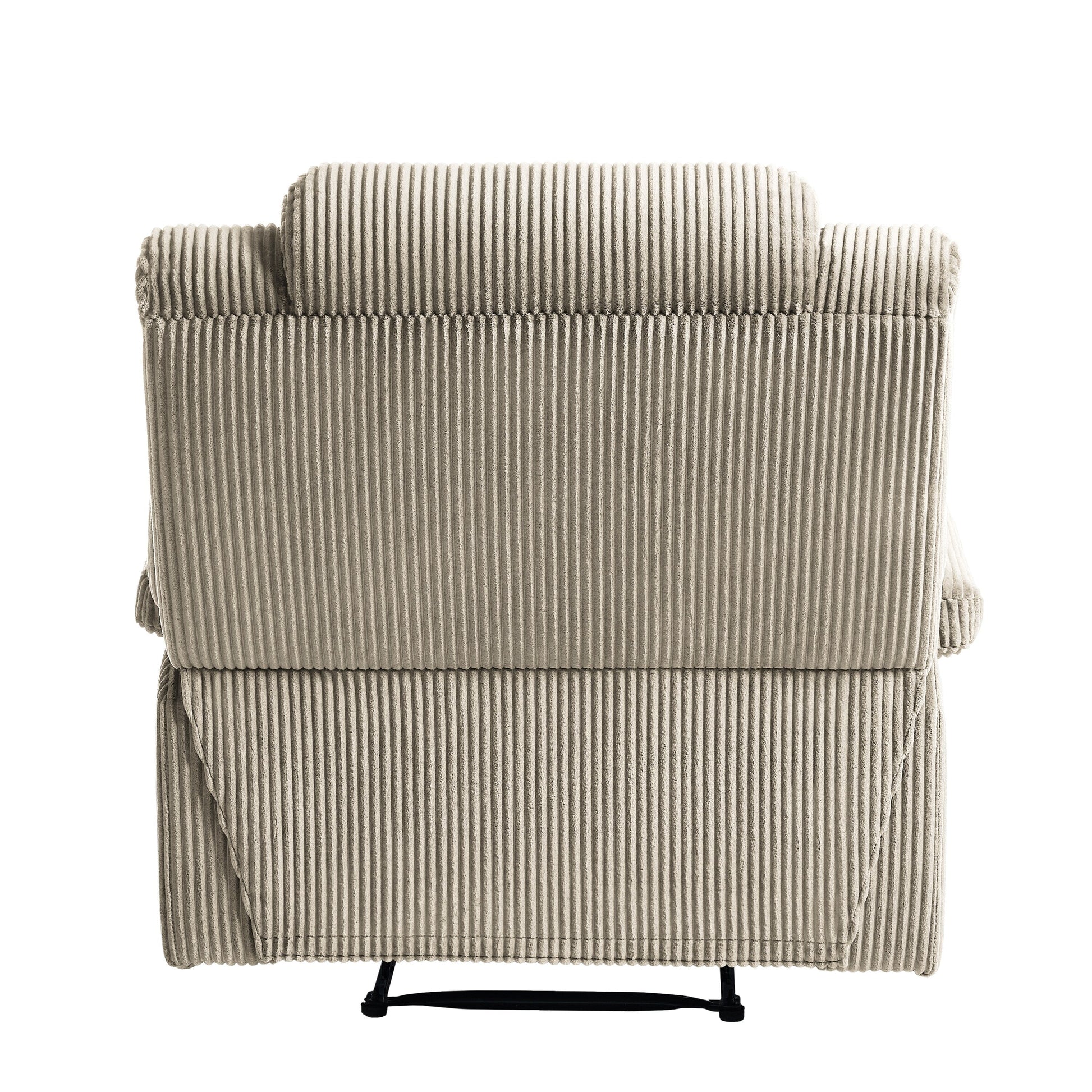 2 chaises inclinables manuelles en velours côtelé modernes, fauteuils d'appoint surdimensionnés avec accoudoirs larges