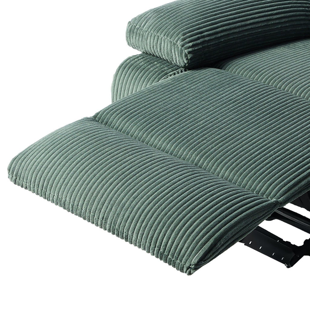 2 chaises inclinables manuelles en velours côtelé modernes, fauteuils d'appoint surdimensionnés avec accoudoirs larges