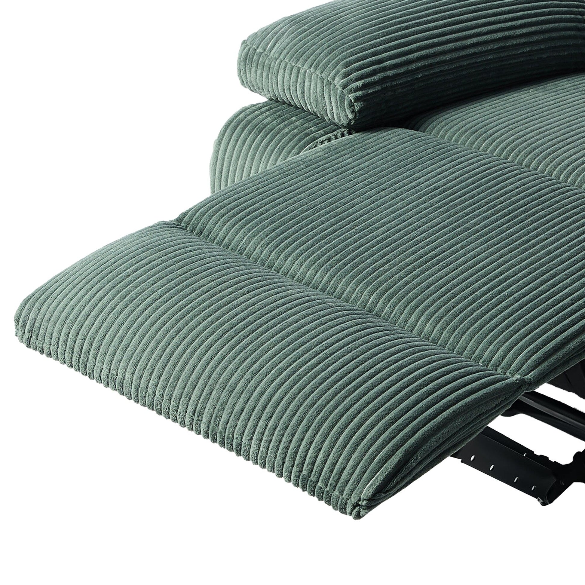 2 chaises inclinables manuelles en velours côtelé modernes, fauteuils d'appoint surdimensionnés avec accoudoirs larges