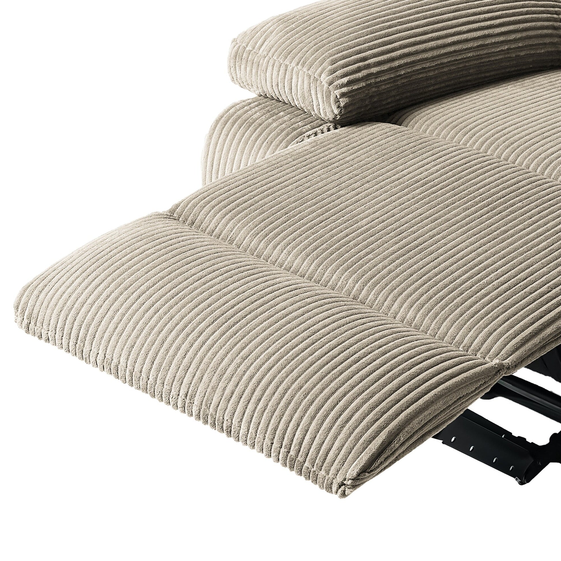 2 chaises inclinables manuelles en velours côtelé modernes, fauteuils d'appoint surdimensionnés avec accoudoirs larges