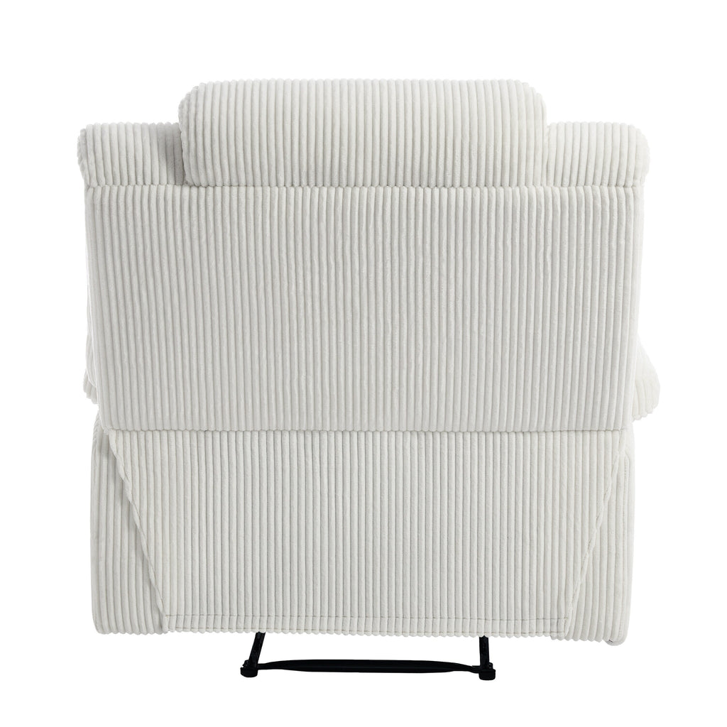 2 chaises inclinables manuelles en velours côtelé modernes, fauteuils d'appoint surdimensionnés avec accoudoirs larges