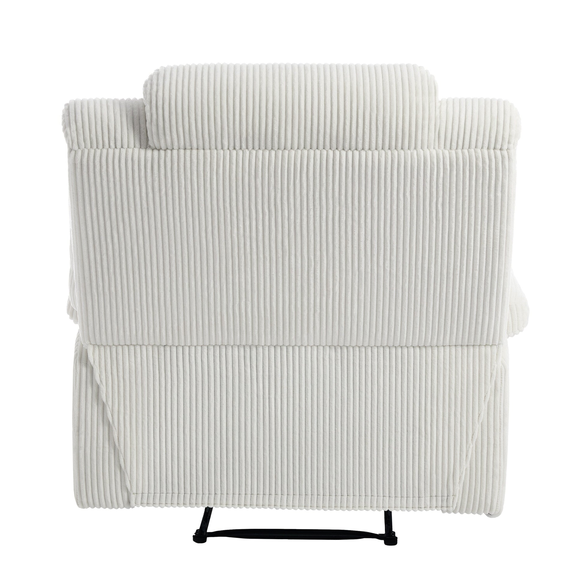 2 chaises inclinables manuelles en velours côtelé modernes, fauteuils d'appoint surdimensionnés avec accoudoirs larges