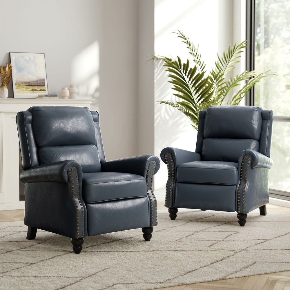 2 ensembles de chaises inclinables rembourrées modernes avec revêtement en cuir PU/tissu