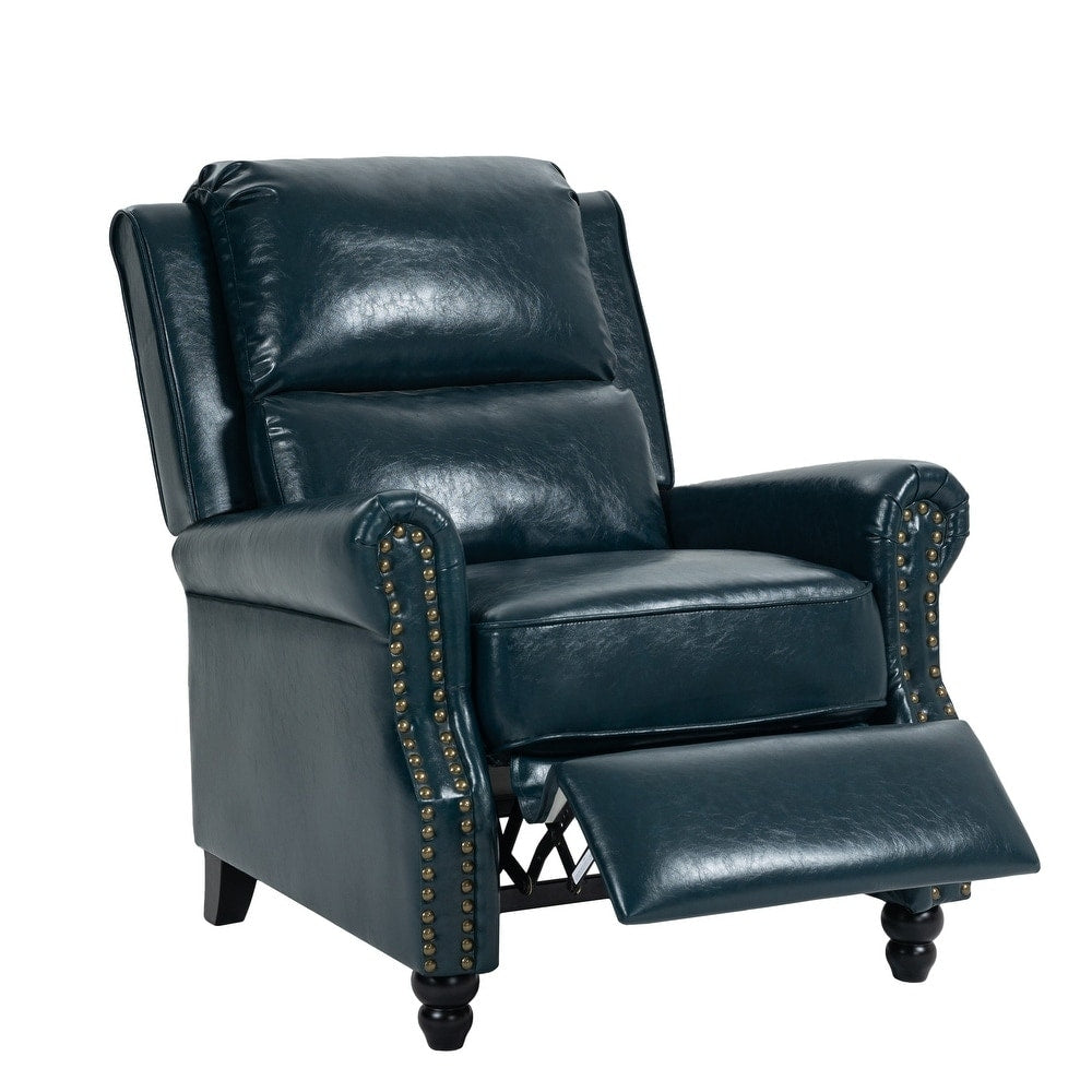 2 chaises inclinables à dossier basculant avec assise rembourrée et tête de clou