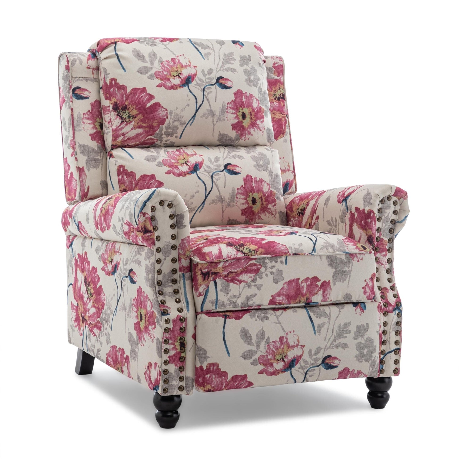 2 chaises inclinables à dossier basculant avec assise rembourrée et tête de clou