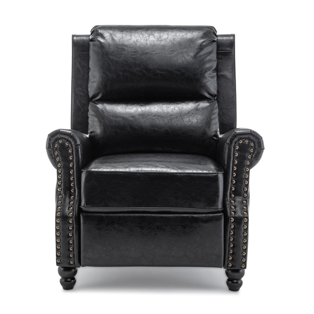 2 chaises inclinables à dossier basculant avec assise rembourrée et tête de clou