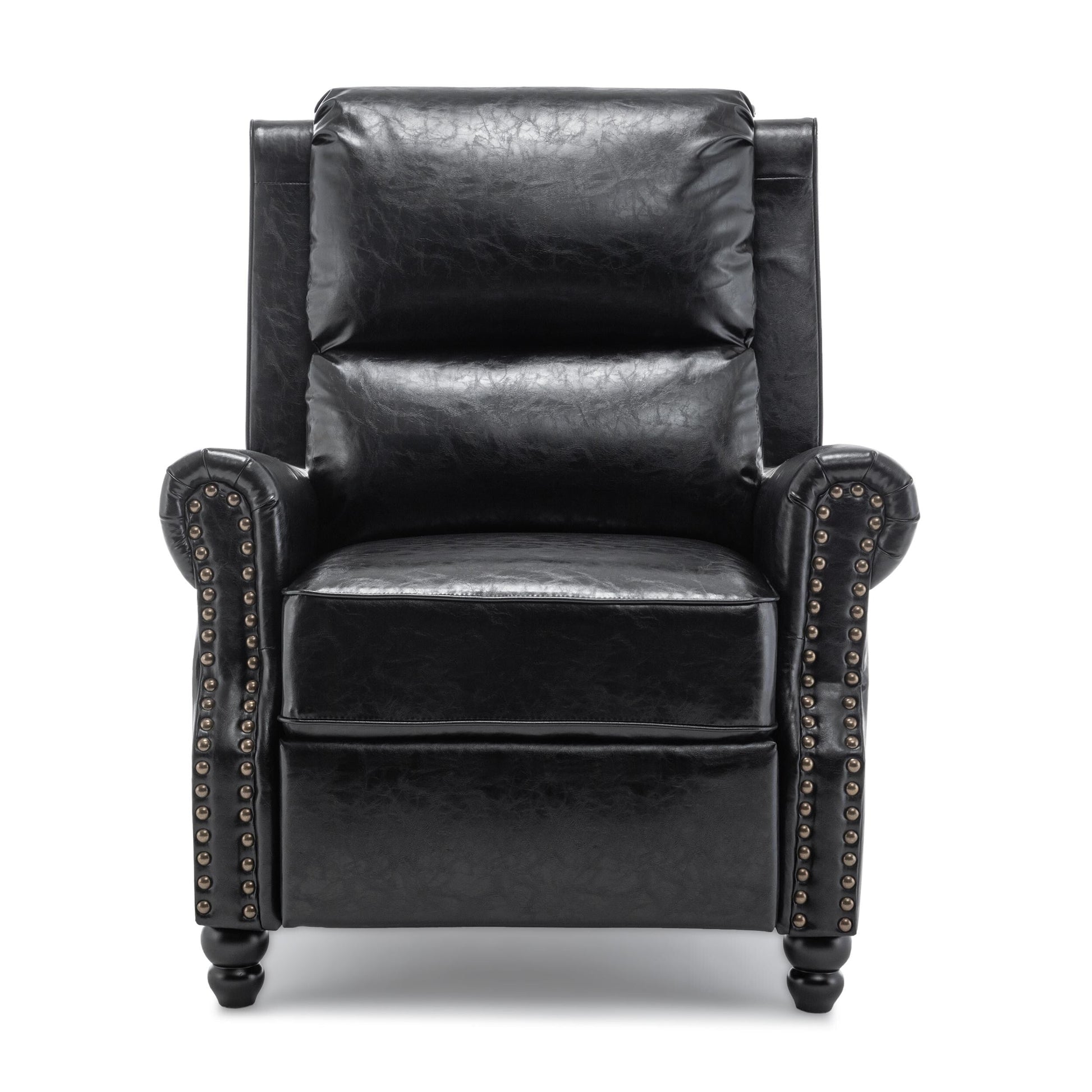 2 chaises inclinables à dossier basculant avec assise rembourrée et tête de clou