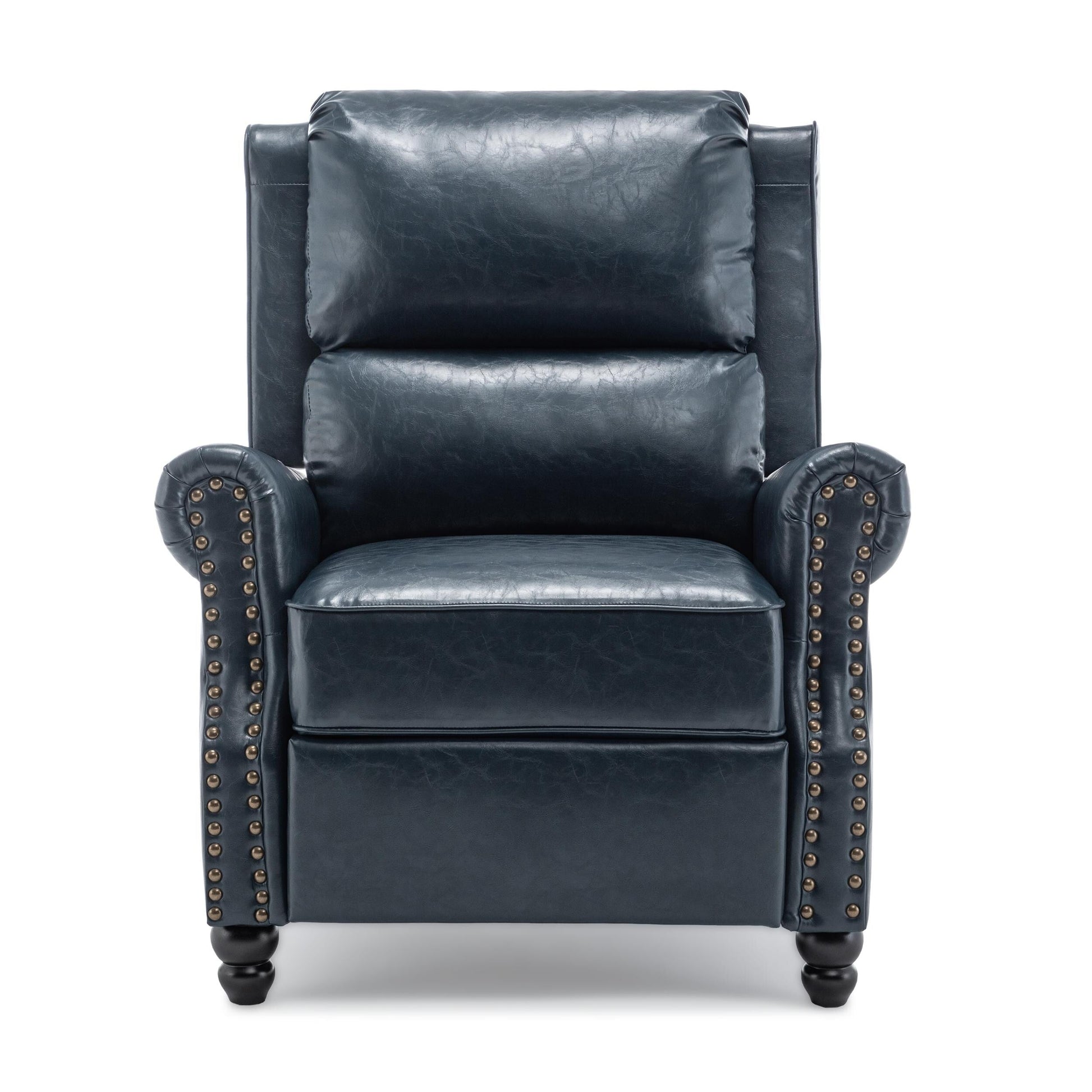 2 chaises inclinables à dossier basculant avec assise rembourrée et tête de clou