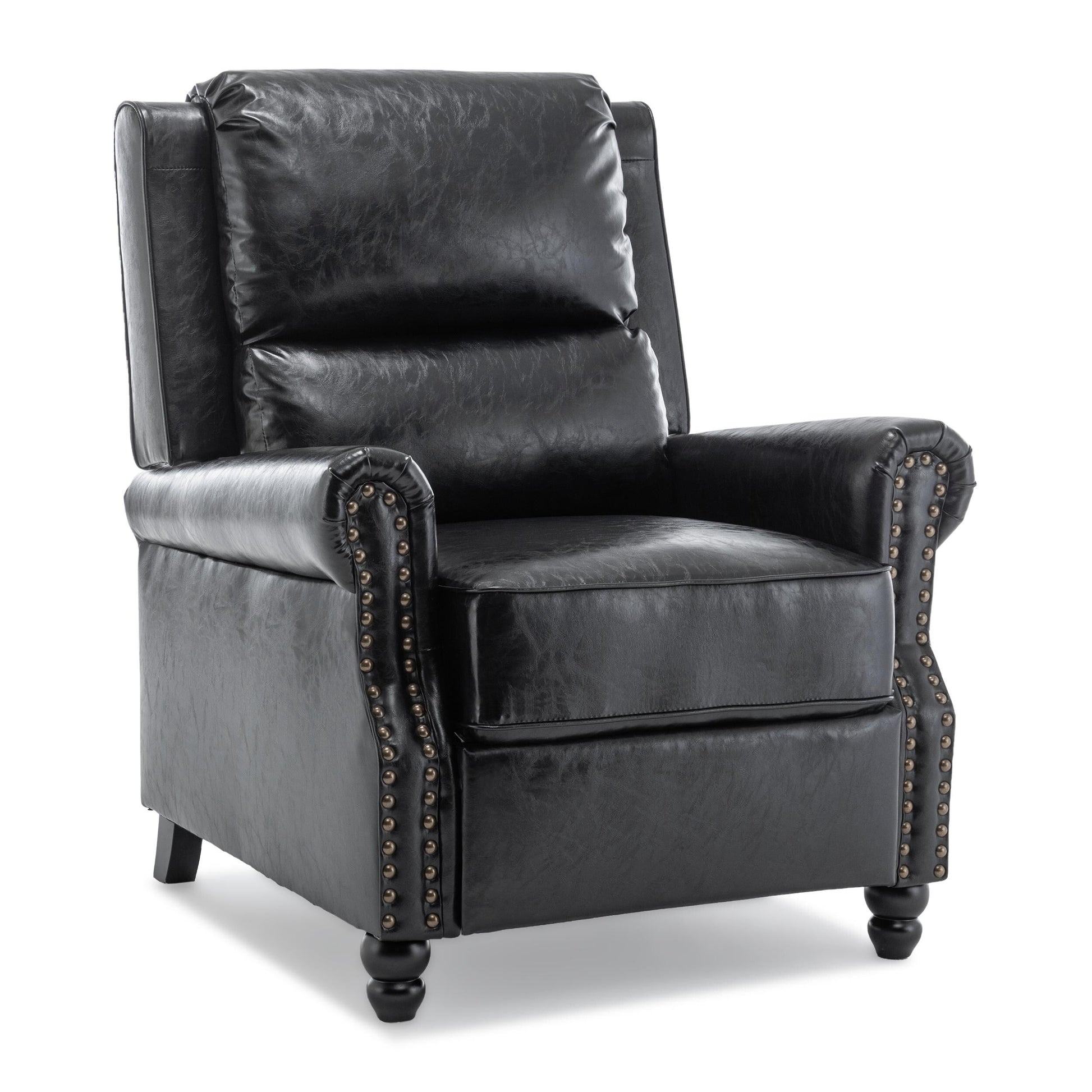 2 chaises inclinables à dossier basculant avec assise rembourrée et tête de clou