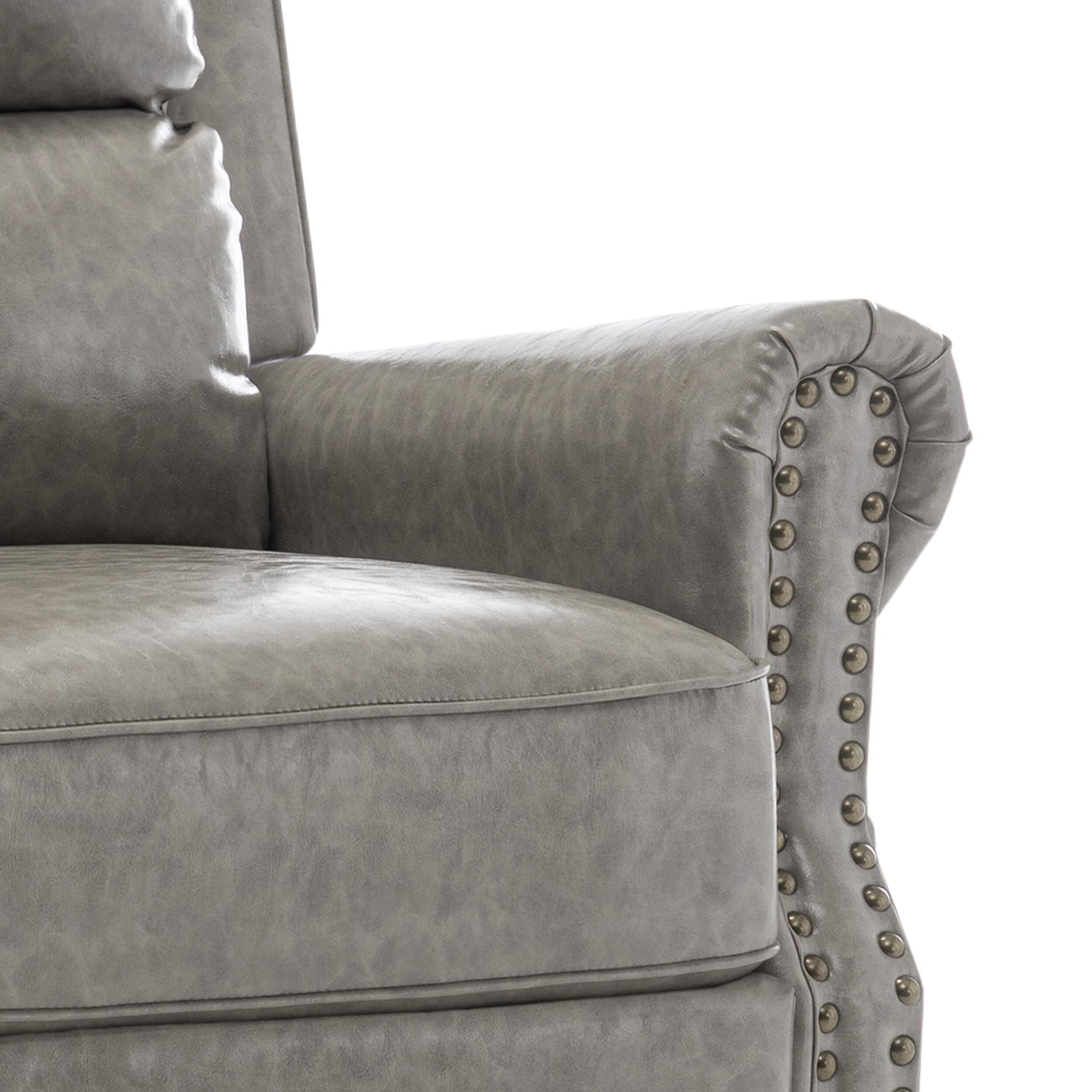 2 chaises inclinables à dossier basculant avec assise rembourrée et tête de clou