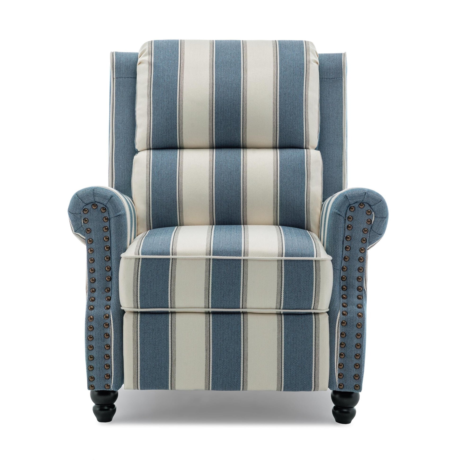 2 chaises inclinables à dossier basculant avec assise rembourrée et tête de clou