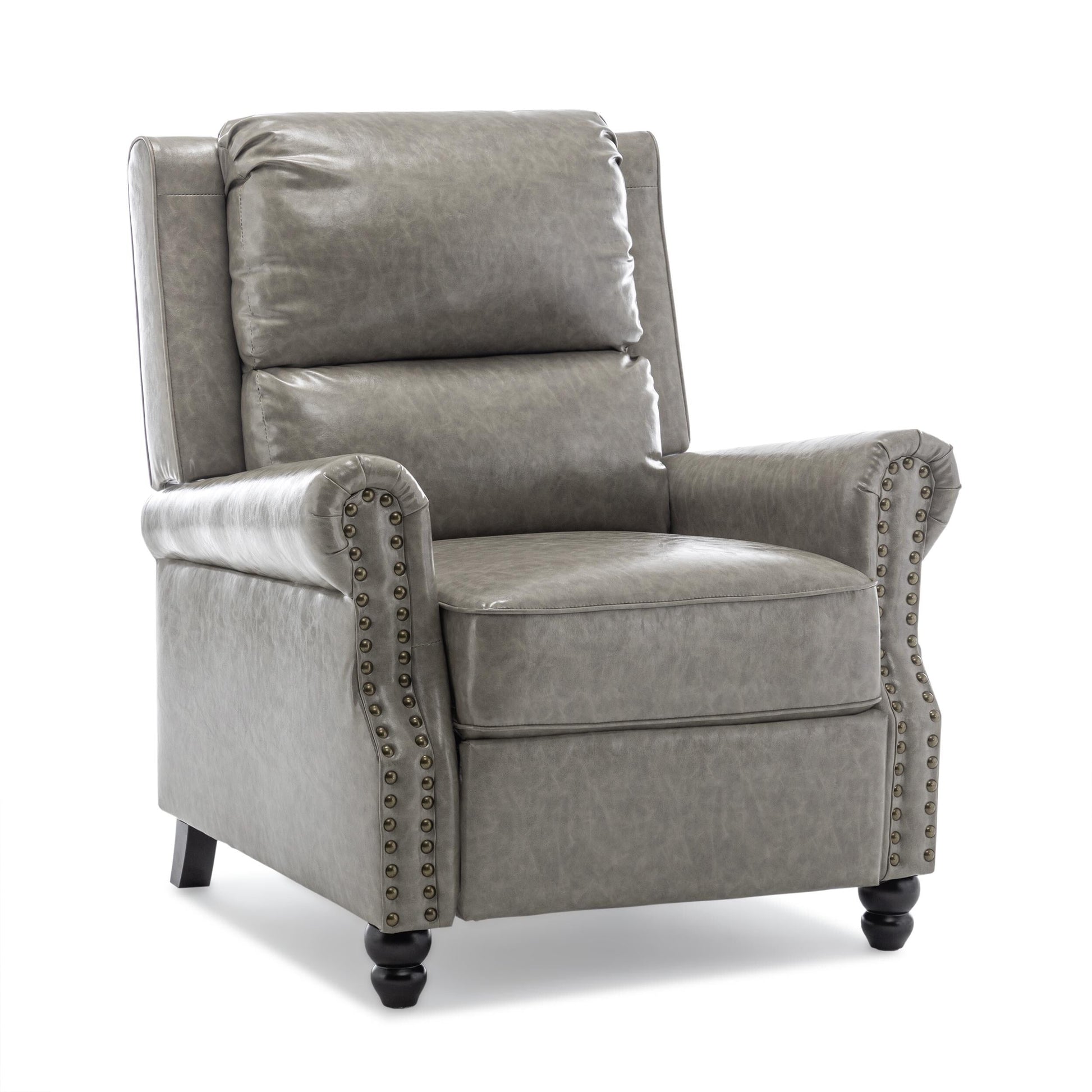 2 chaises inclinables à dossier basculant avec assise rembourrée et tête de clou