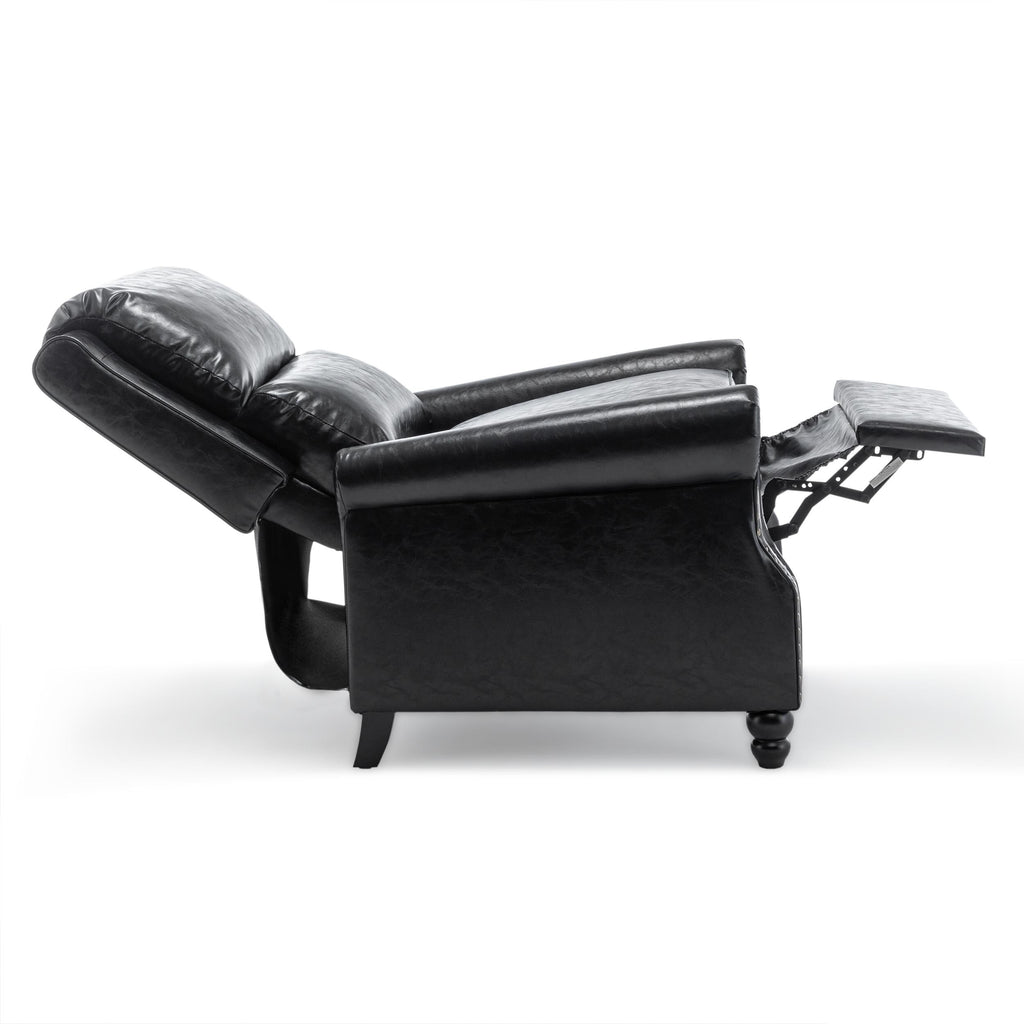 2 chaises inclinables à dossier basculant avec assise rembourrée et tête de clou