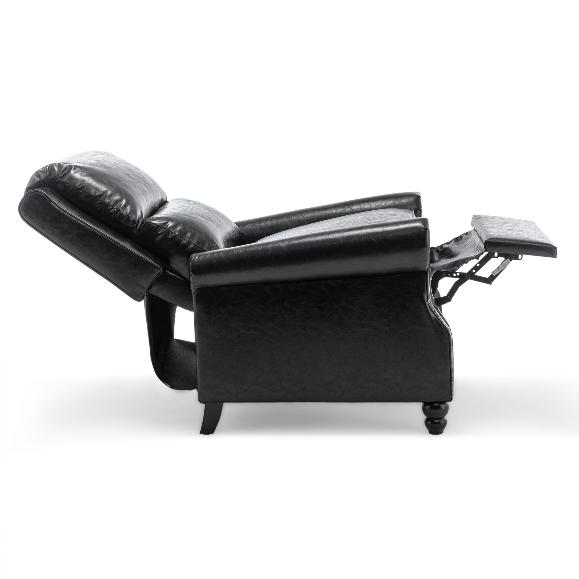2 chaises inclinables à dossier basculant avec assise rembourrée et tête de clou