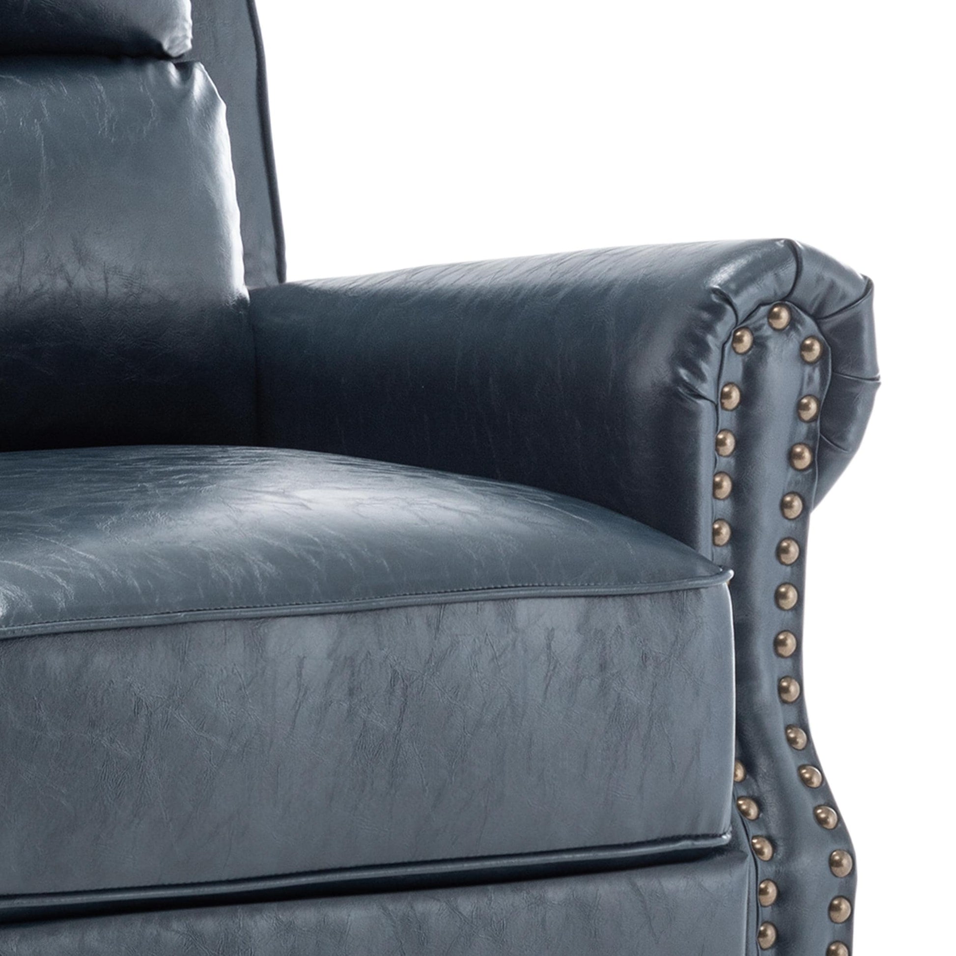 2 chaises inclinables à dossier basculant avec assise rembourrée et tête de clou