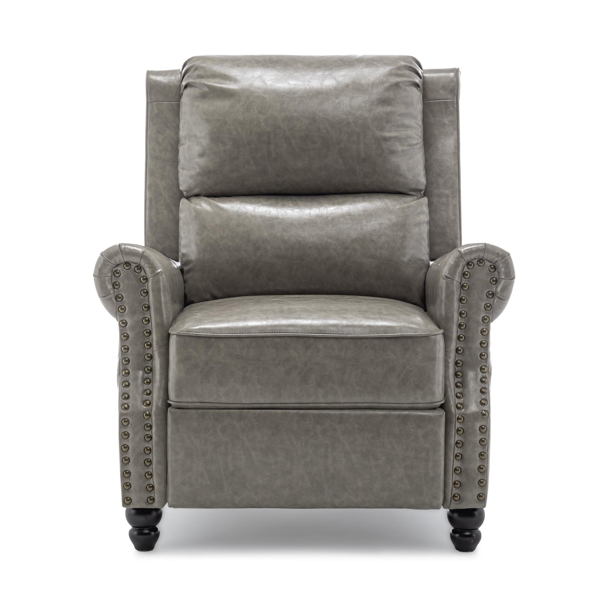 2 chaises inclinables à dossier basculant avec assise rembourrée et tête de clou