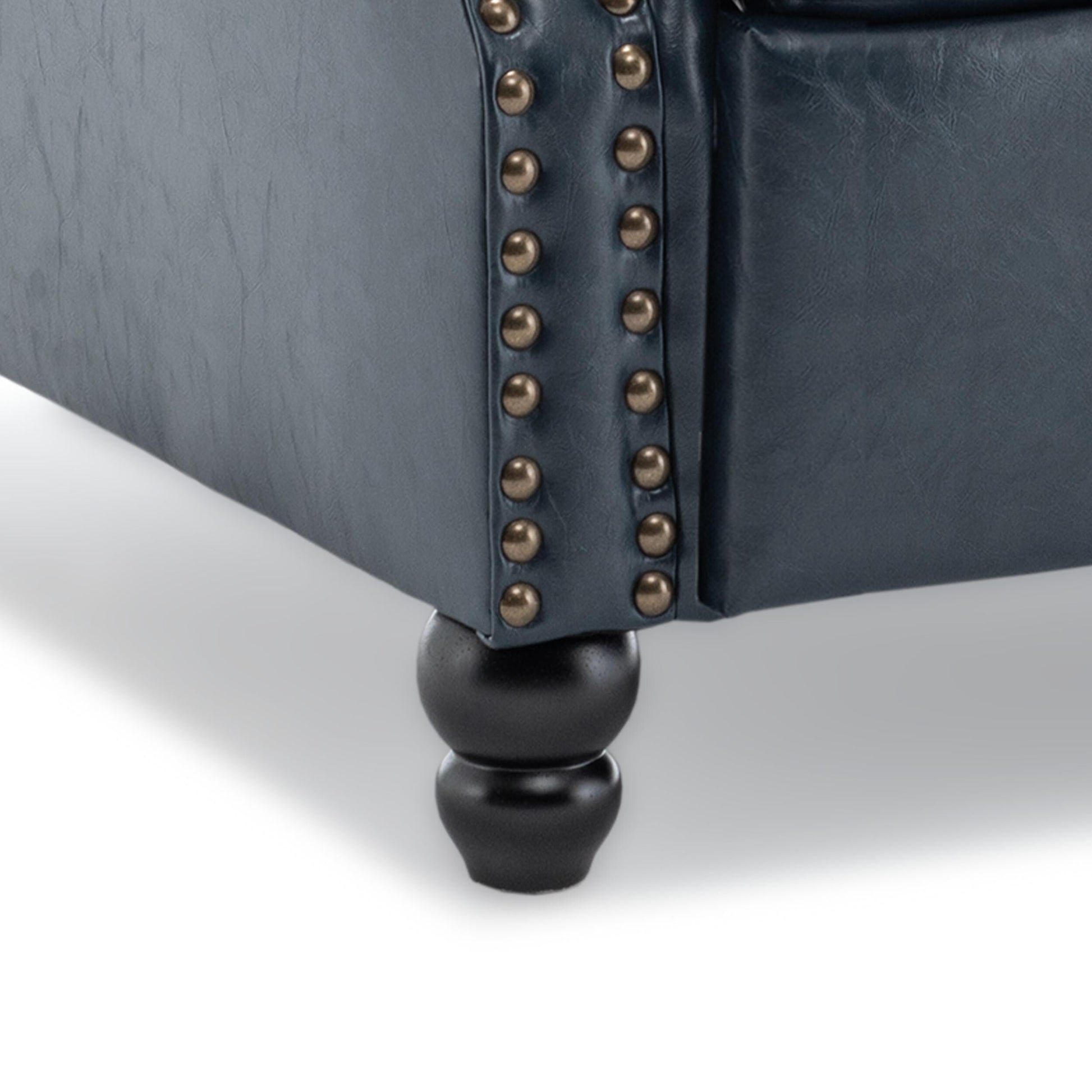 2 chaises inclinables à dossier basculant avec assise rembourrée et tête de clou