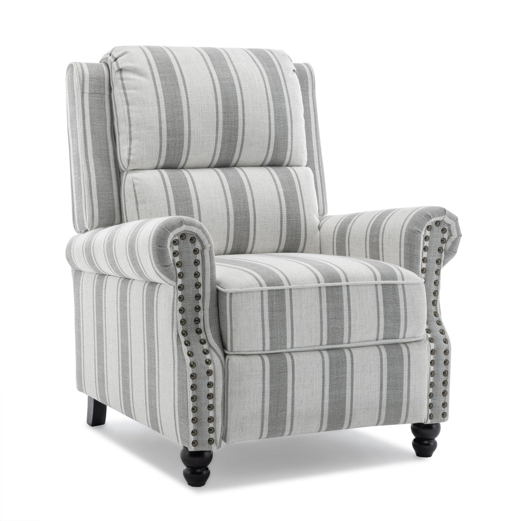 2 chaises inclinables à dossier basculant avec assise rembourrée et tête de clou