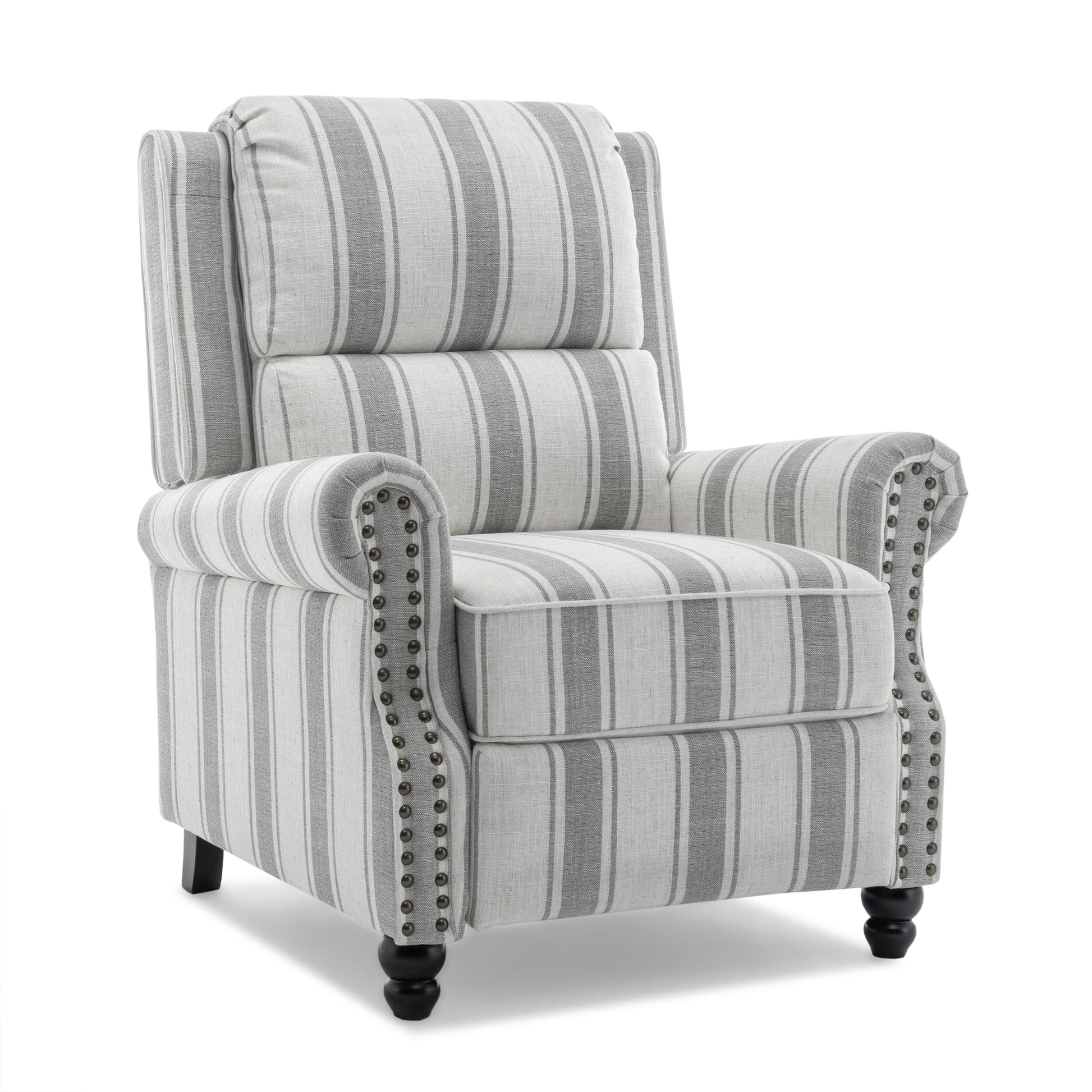 2 chaises inclinables à dossier basculant avec assise rembourrée et tête de clou